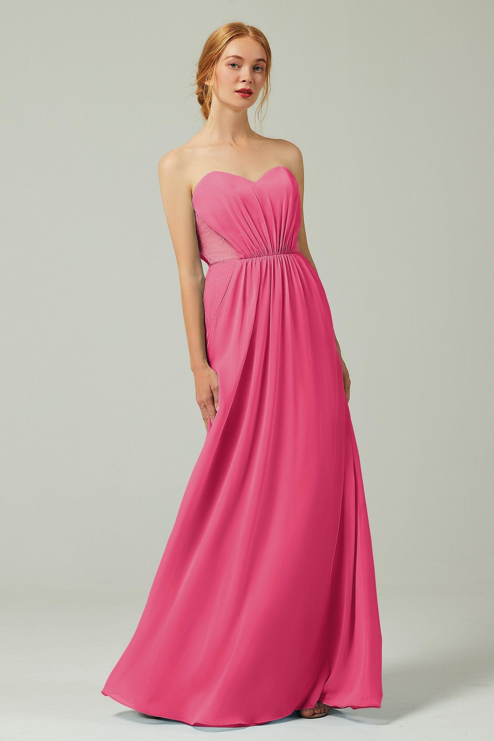Sheath-Column Floor Length Chiffon Bridesmaid Dress CB0330 - COCOMELODY