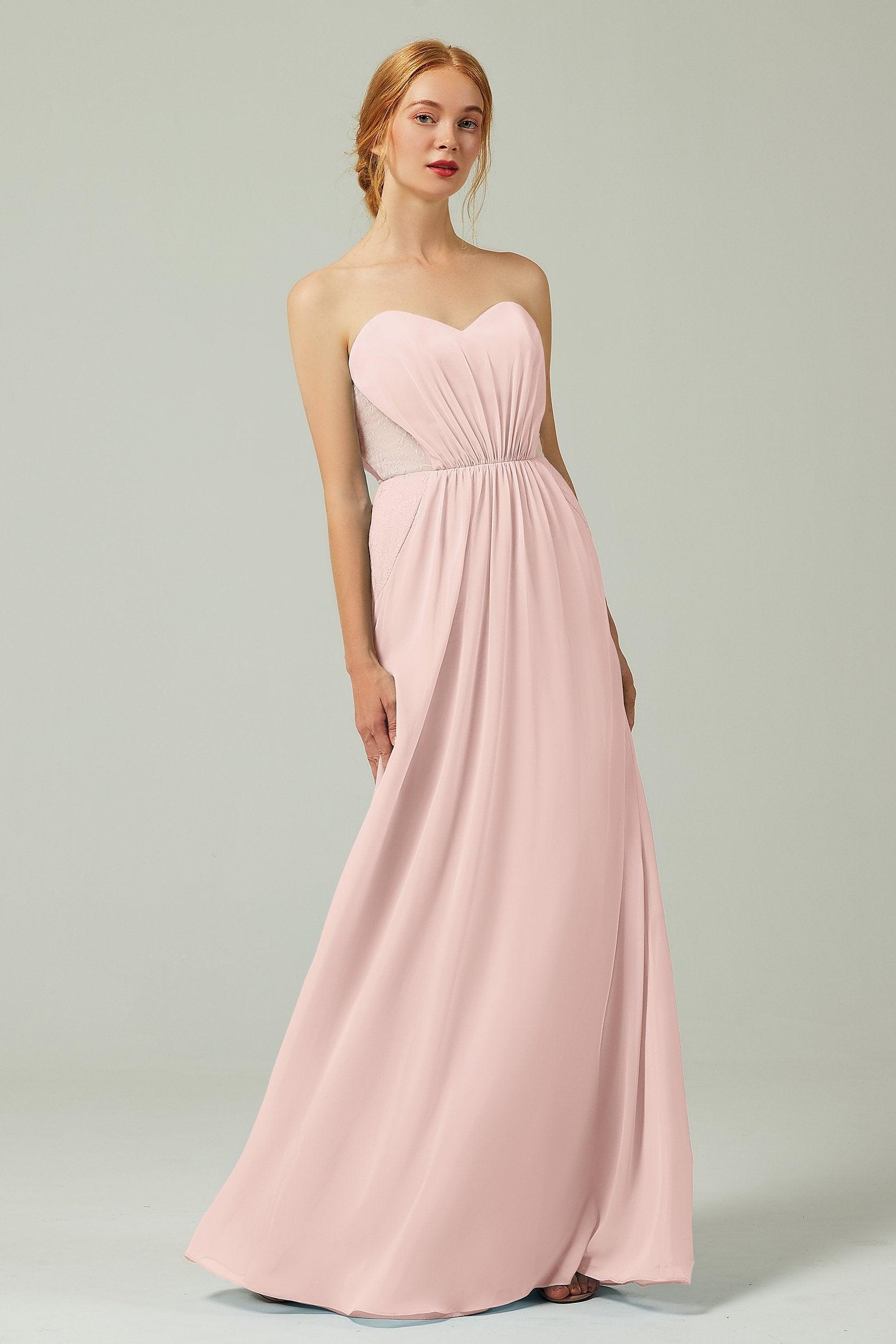 Sheath-Column Floor Length Chiffon Bridesmaid Dress CB0330 - COCOMELODY