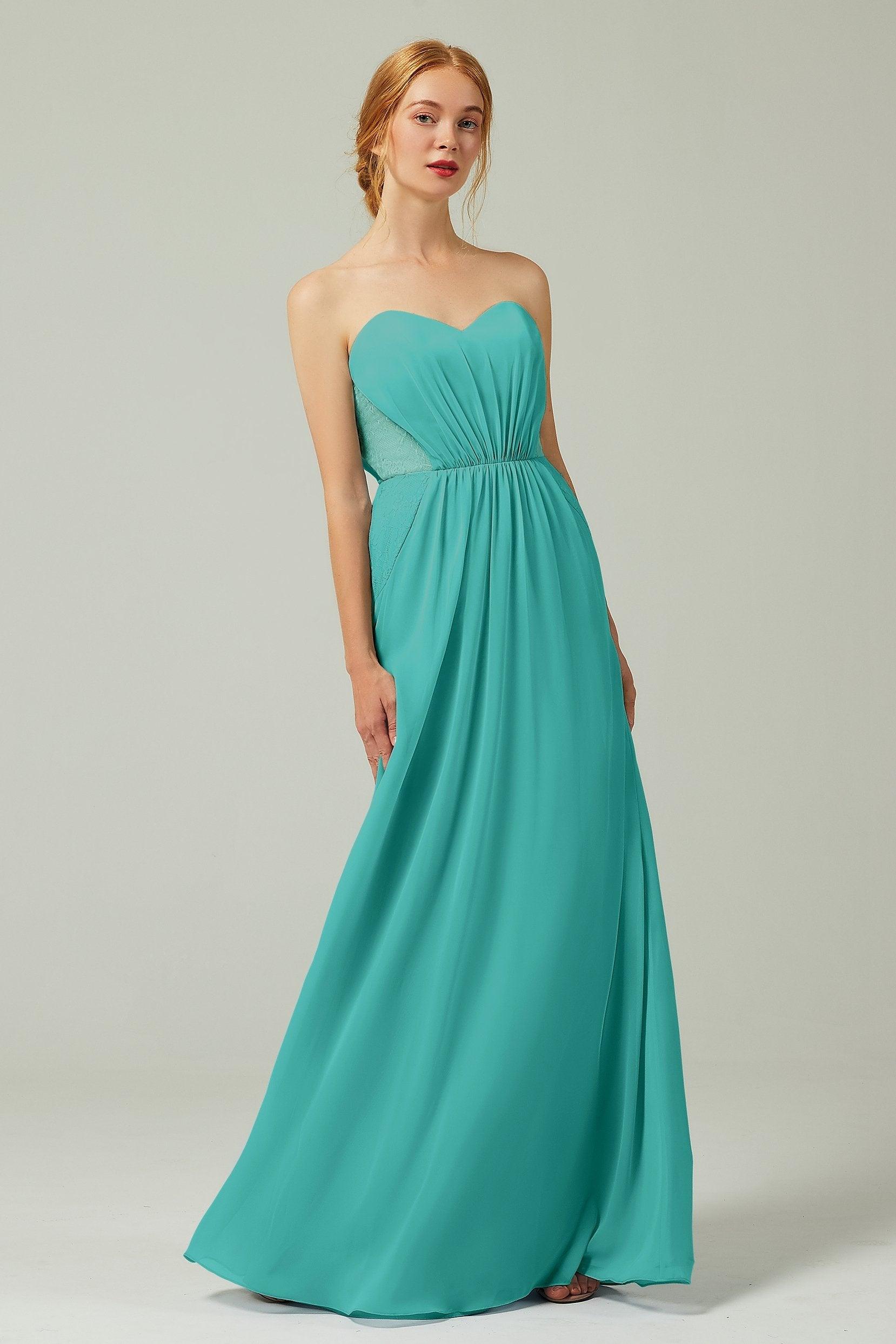 Sheath-Column Floor Length Chiffon Bridesmaid Dress CB0330 - COCOMELODY