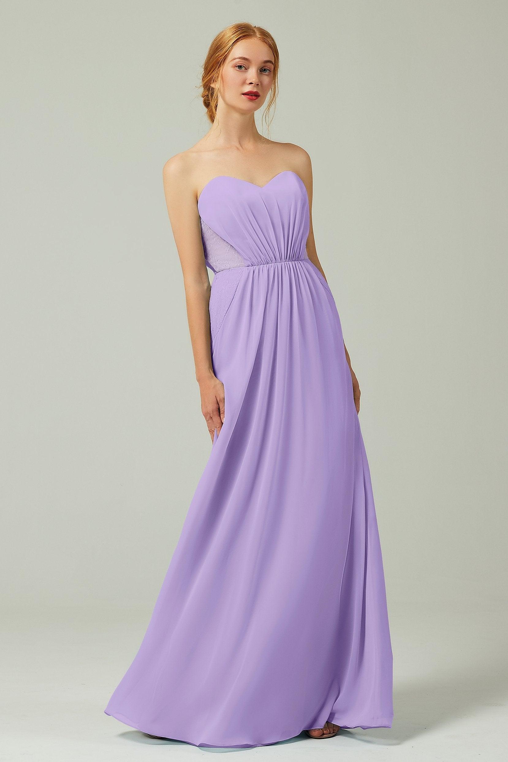 Sheath-Column Floor Length Chiffon Bridesmaid Dress CB0330 - COCOMELODY