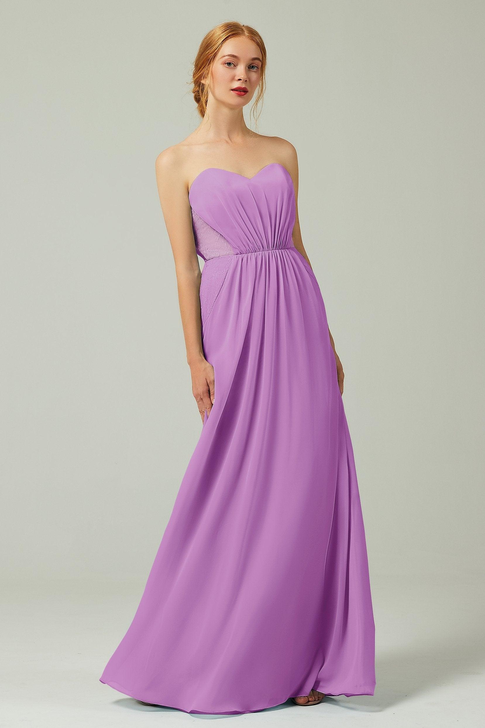 Sheath-Column Floor Length Chiffon Bridesmaid Dress CB0330 - COCOMELODY