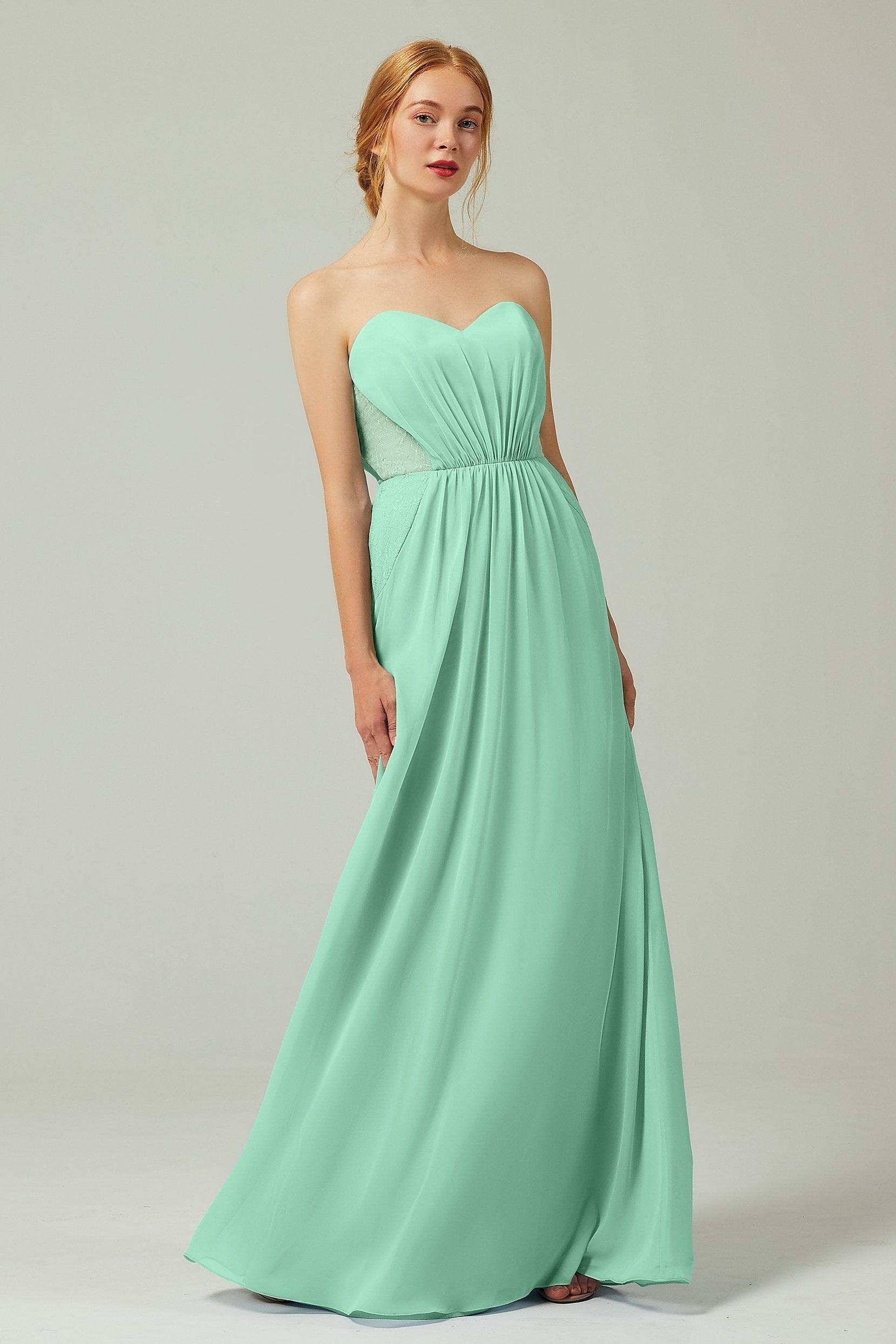 Sheath-Column Floor Length Chiffon Bridesmaid Dress CB0330 - COCOMELODY