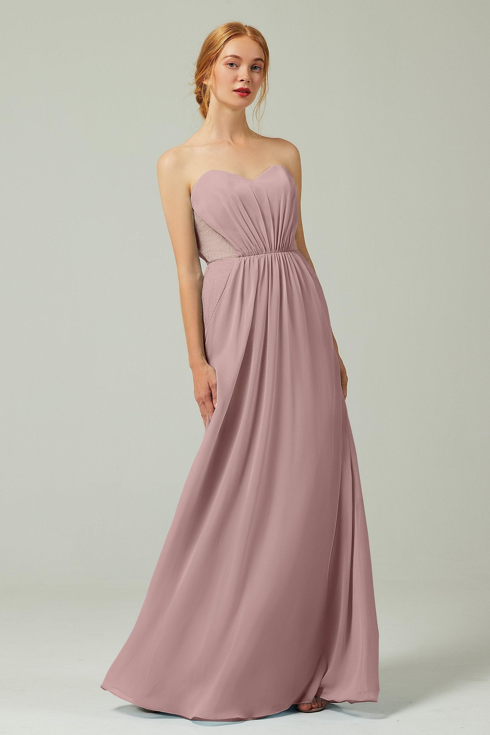 Sheath-Column Floor Length Chiffon Bridesmaid Dress CB0330 - COCOMELODY