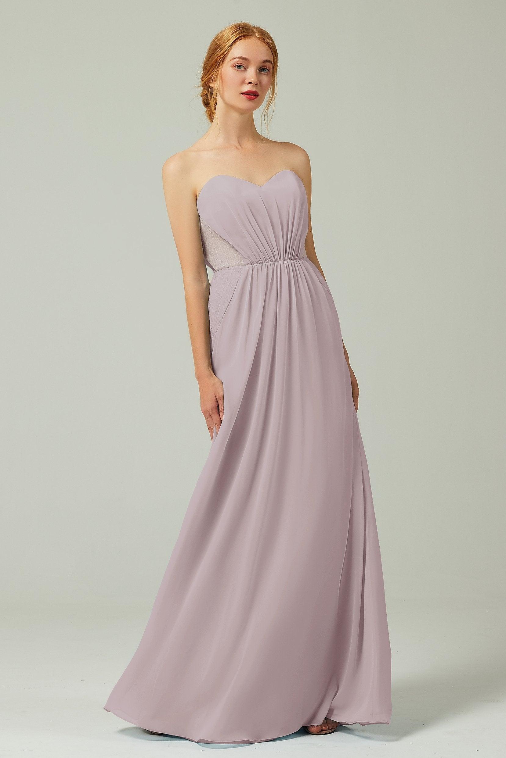 Sheath-Column Floor Length Chiffon Bridesmaid Dress CB0330 - COCOMELODY