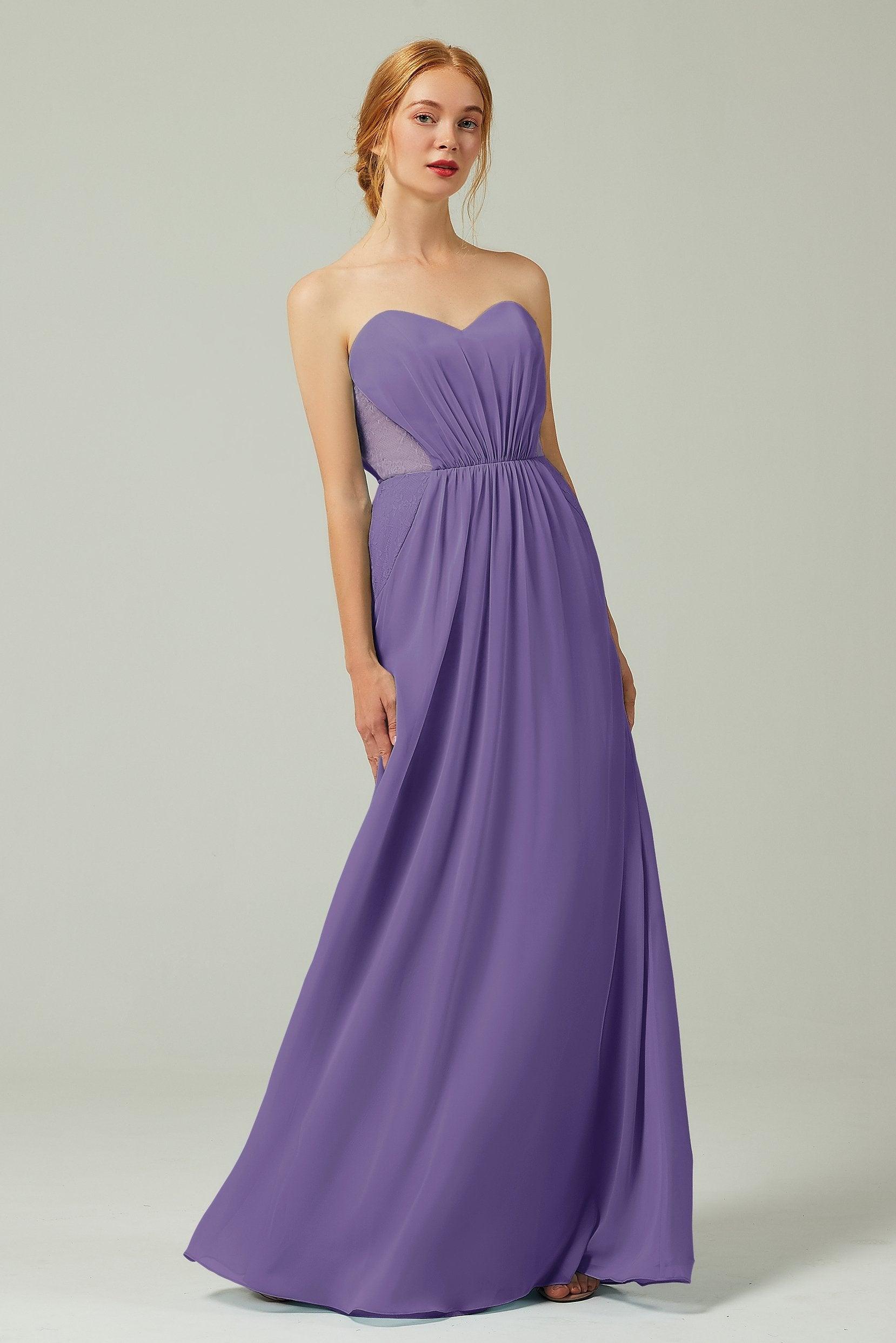 Sheath-Column Floor Length Chiffon Bridesmaid Dress CB0330 - COCOMELODY