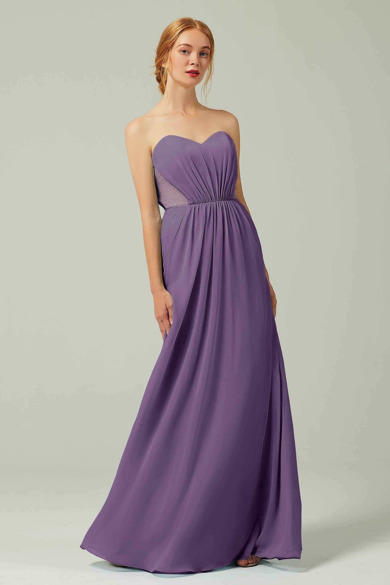 Sheath-Column Floor Length Chiffon Bridesmaid Dress CB0330 - COCOMELODY