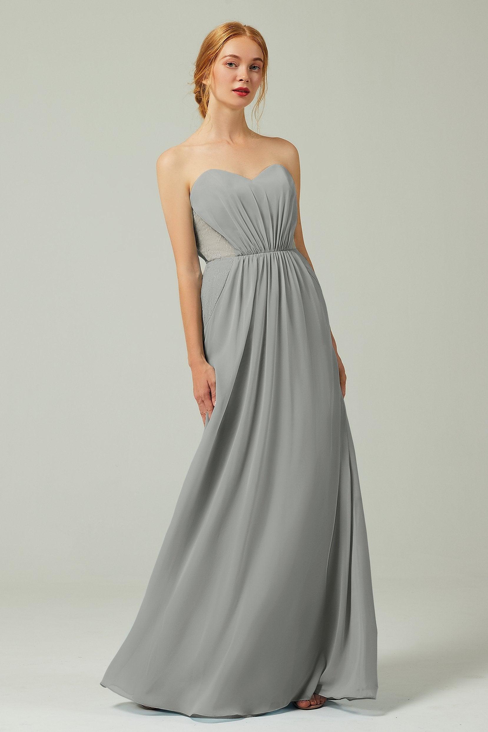 Sheath-Column Floor Length Chiffon Bridesmaid Dress CB0330 - COCOMELODY