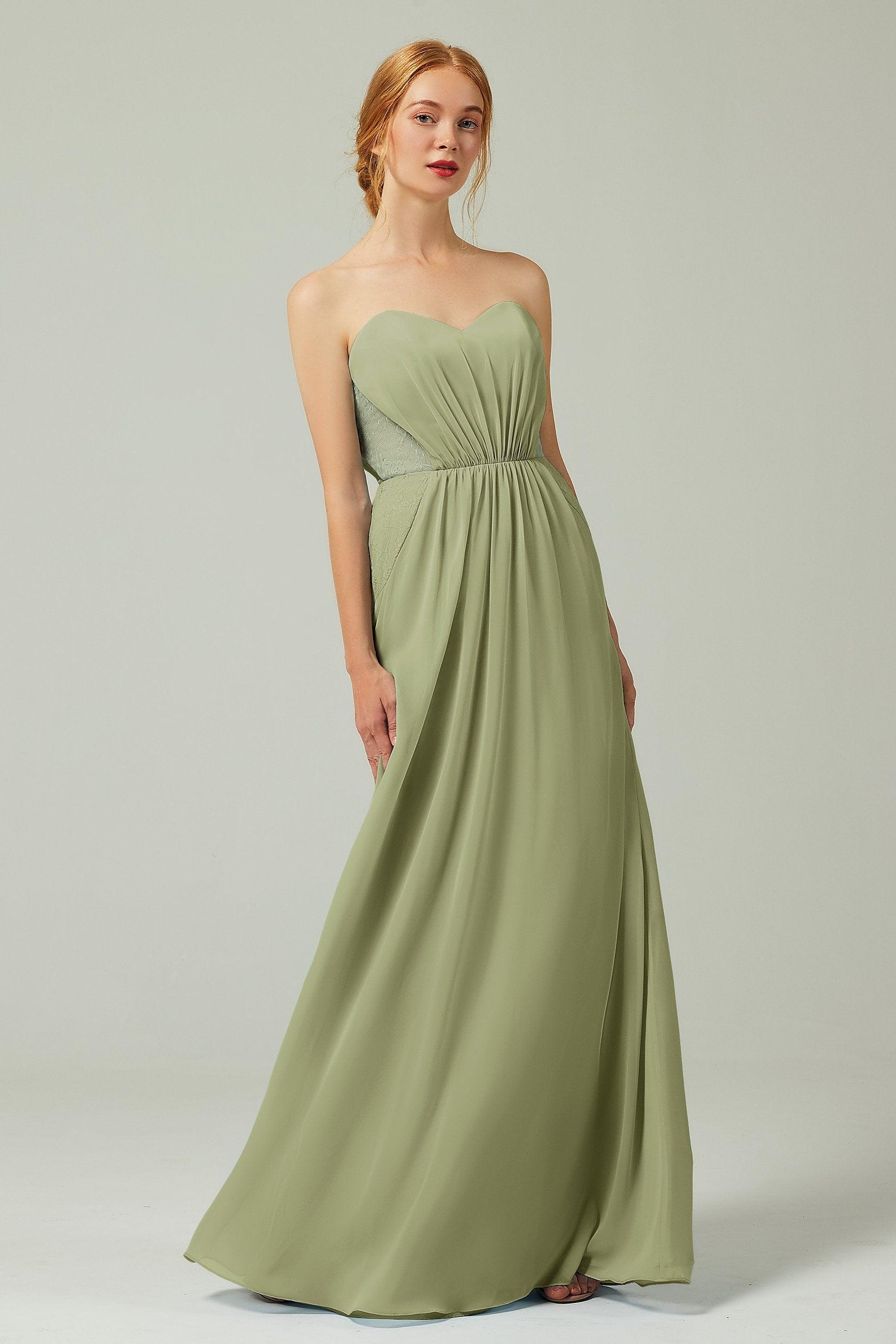 Sheath-Column Floor Length Chiffon Bridesmaid Dress CB0330 - COCOMELODY