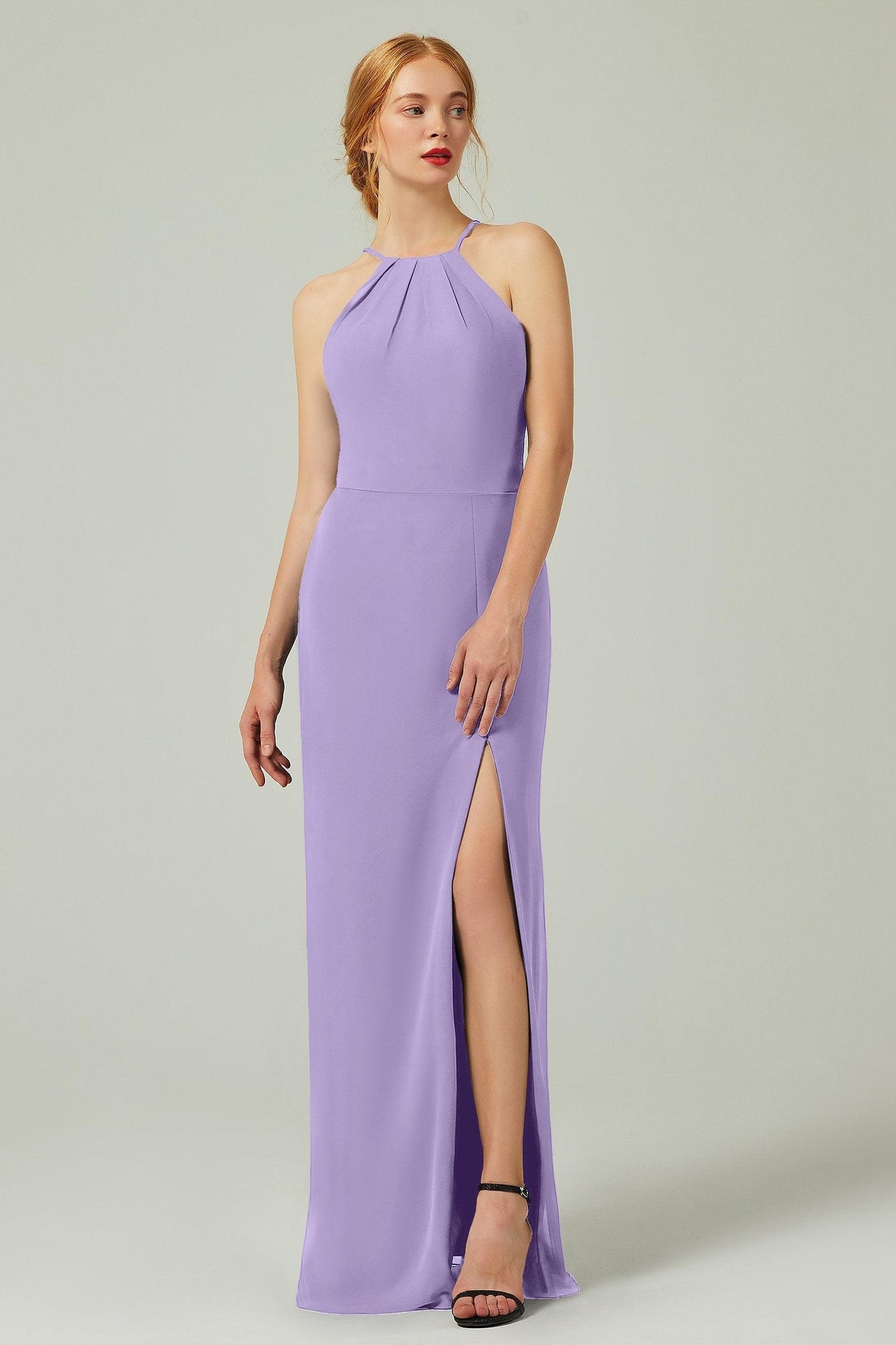 Sheath-Column Floor Length Chiffon Bridesmaid Dress Formal Dresses CB0337 - COCOMELODY