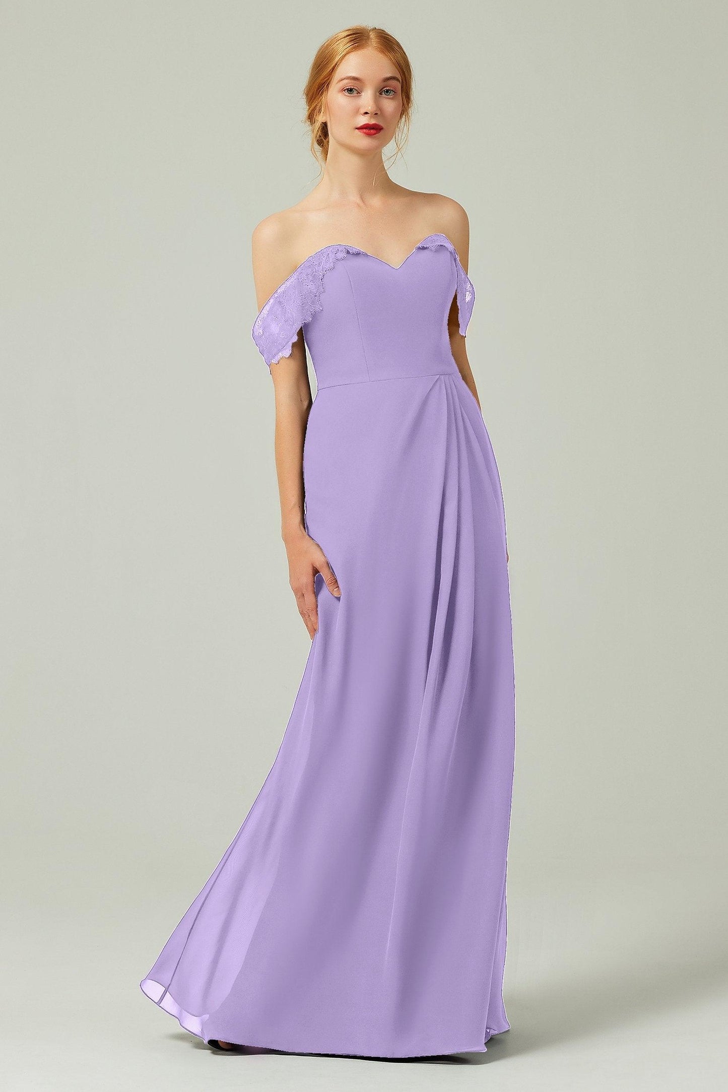 Sheath-Column Floor Length Chiffon Bridesmaid Dress Formal Dresses CB0338 - COCOMELODY