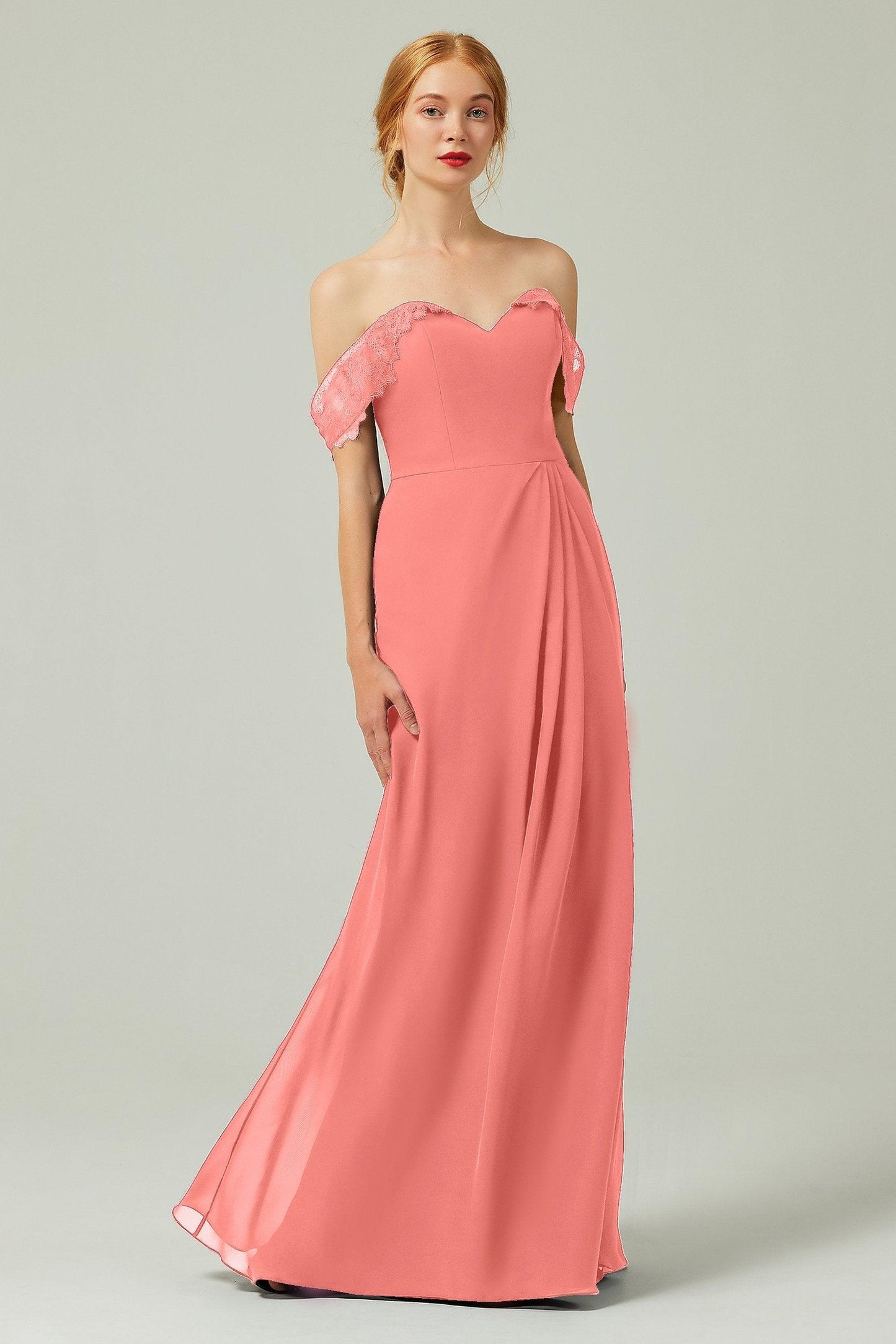 Sheath-Column Floor Length Chiffon Bridesmaid Dress Formal Dresses CB0338 - COCOMELODY