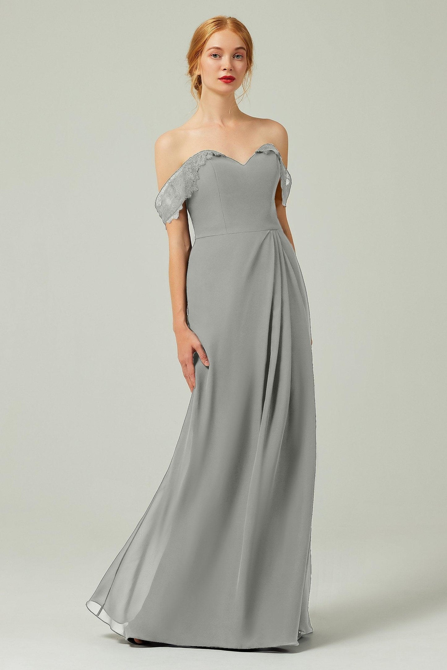 Sheath-Column Floor Length Chiffon Bridesmaid Dress Formal Dresses CB0338 - COCOMELODY