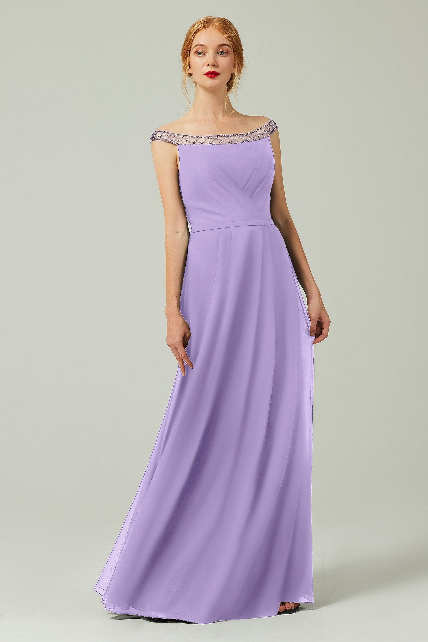 A-Line Floor Length Chiffon Bridesmaid Dress Formal Dresses CB0339 - COCOMELODY