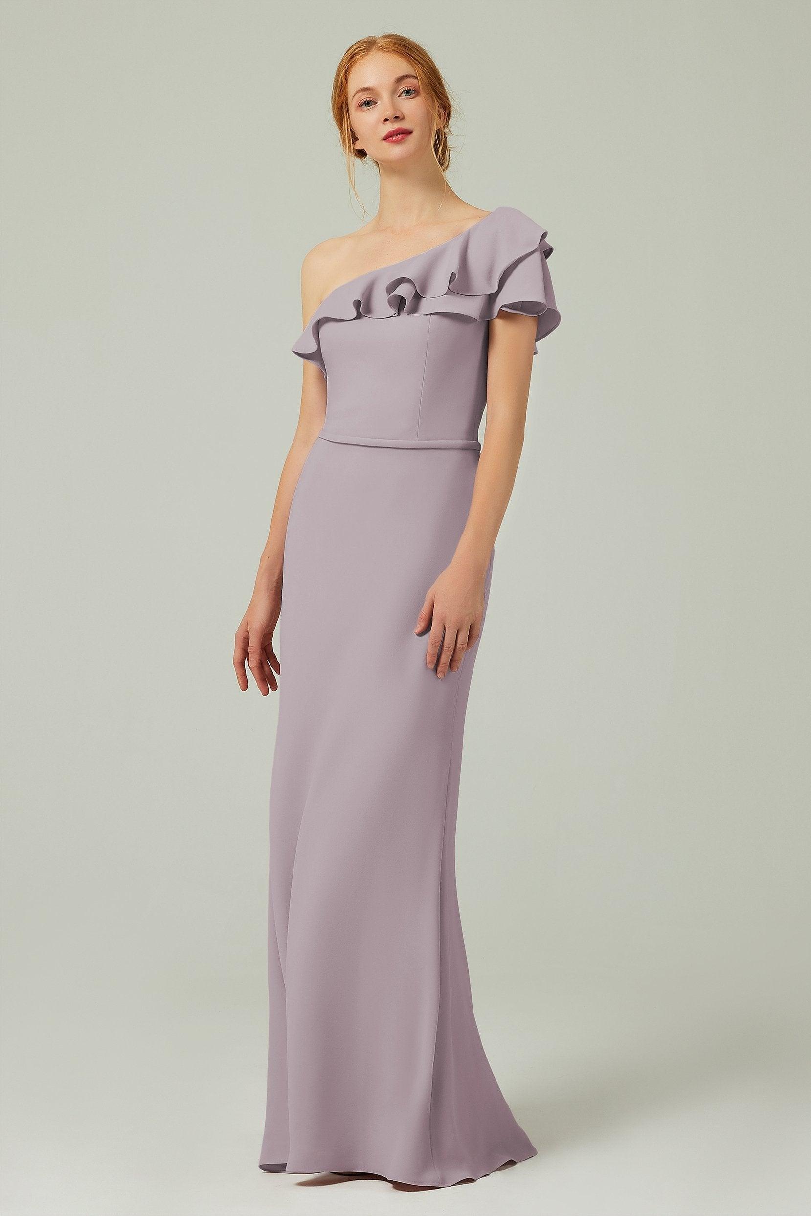 Sheath-Column Floor Length Chiffon Bridesmaid Dress CB0349 - COCOMELODY