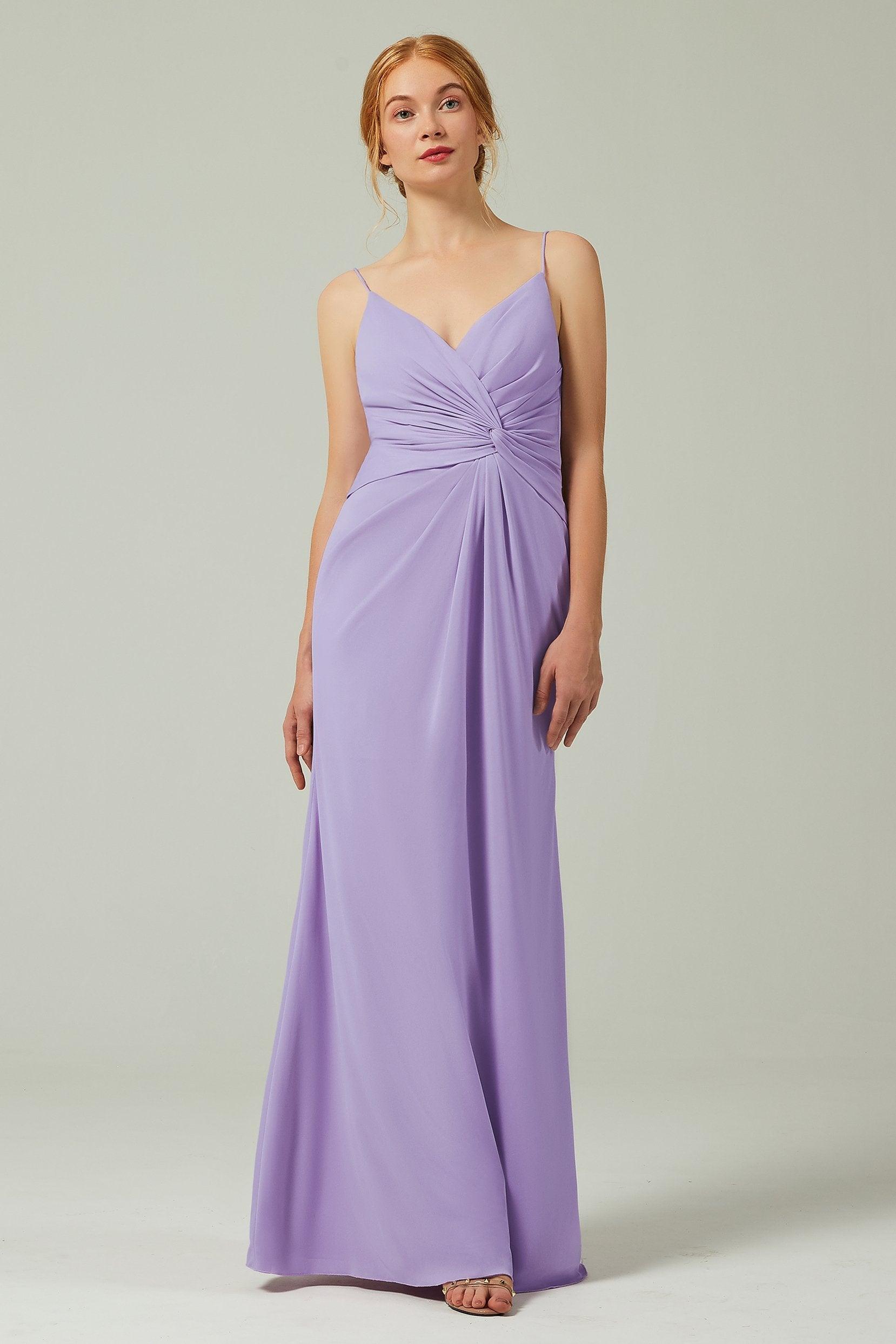 Sheath-Column Floor Length Chiffon Bridesmaid Dress CB0350 - COCOMELODY