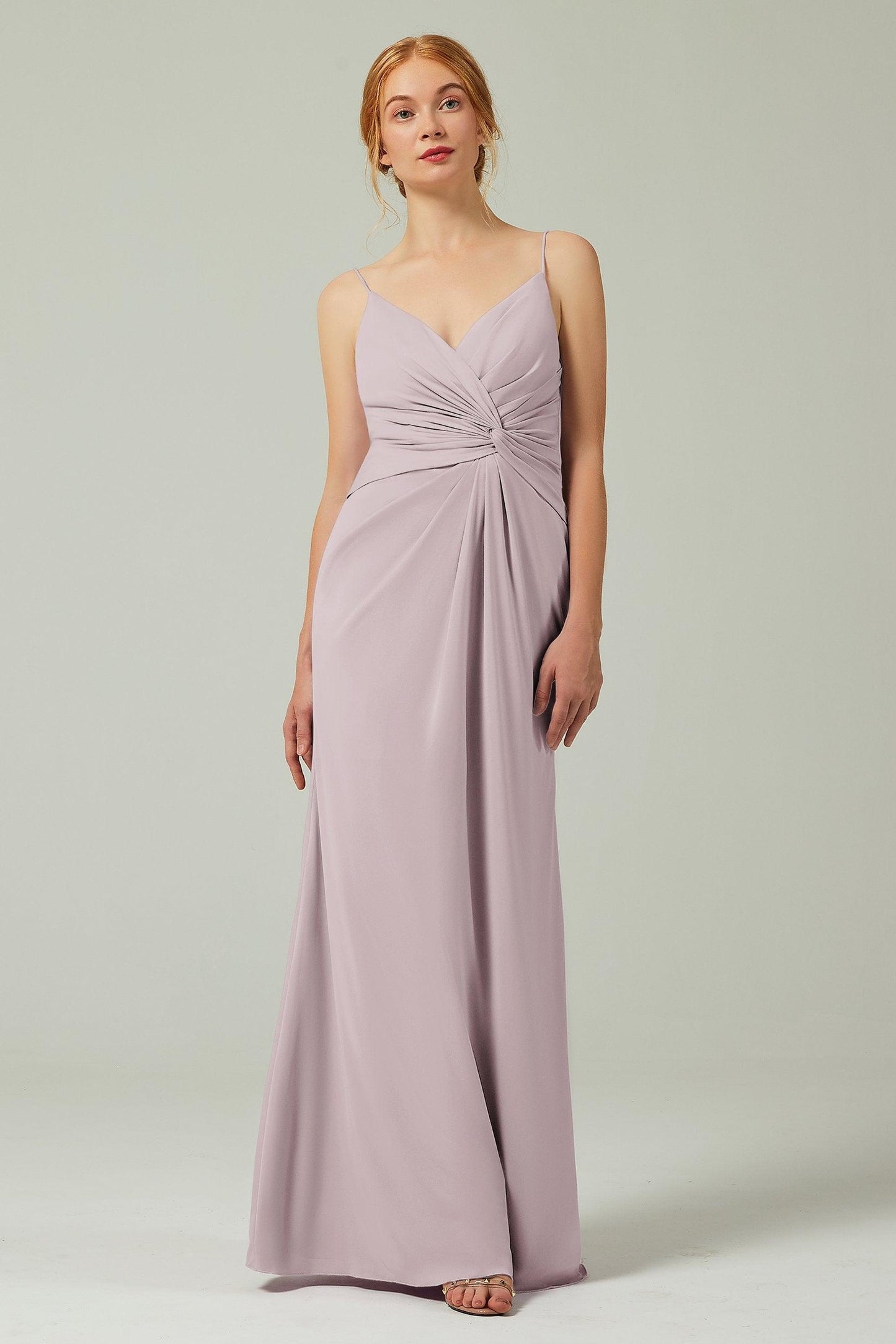 Sheath-Column Floor Length Chiffon Bridesmaid Dress CB0350 - COCOMELODY