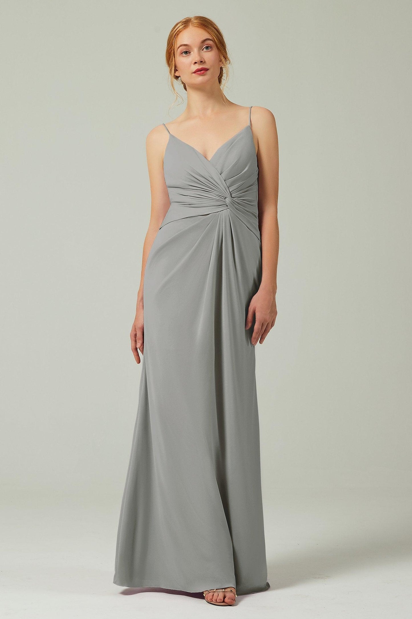 Sheath-Column Floor Length Chiffon Bridesmaid Dress CB0350 - COCOMELODY