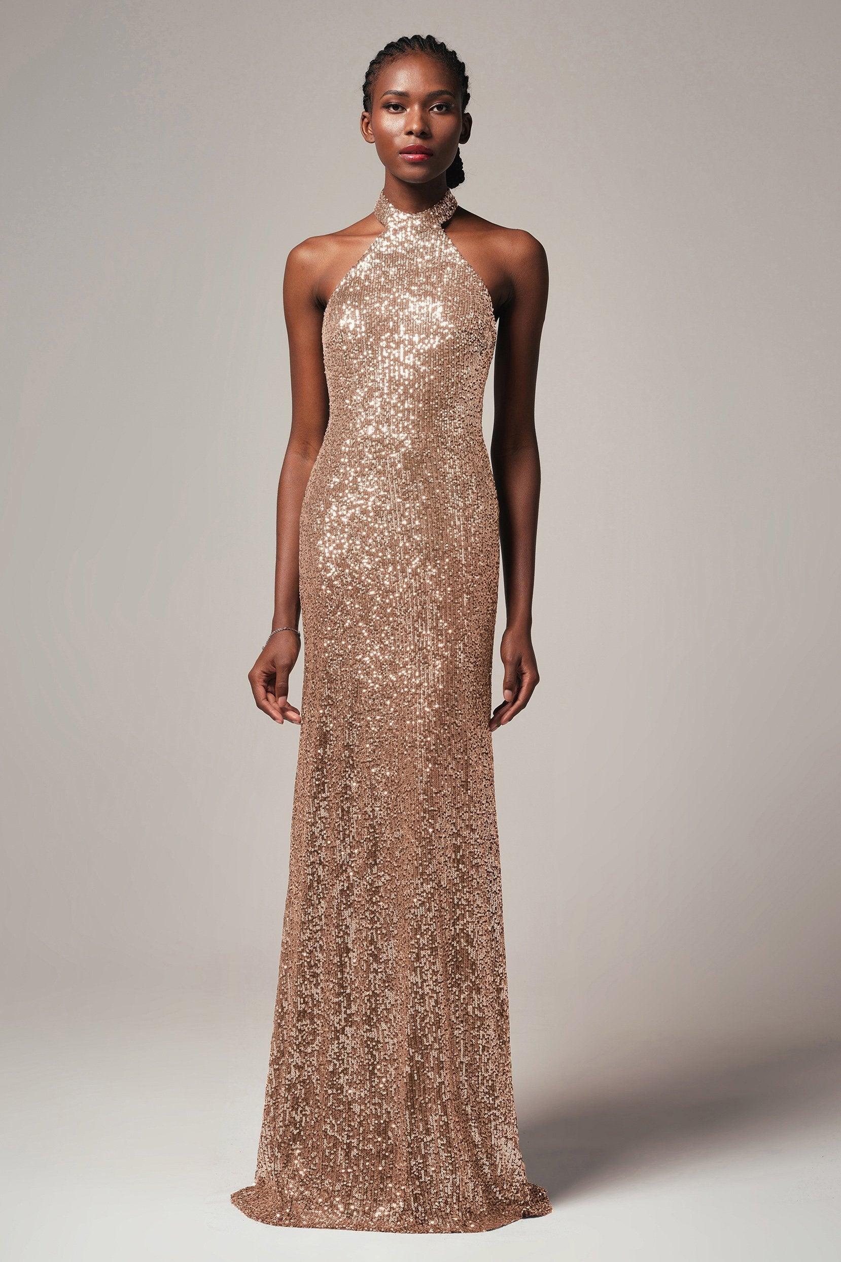 Sheath-Column Floor Length Sequined Dress CB0401 - COCOMELODY