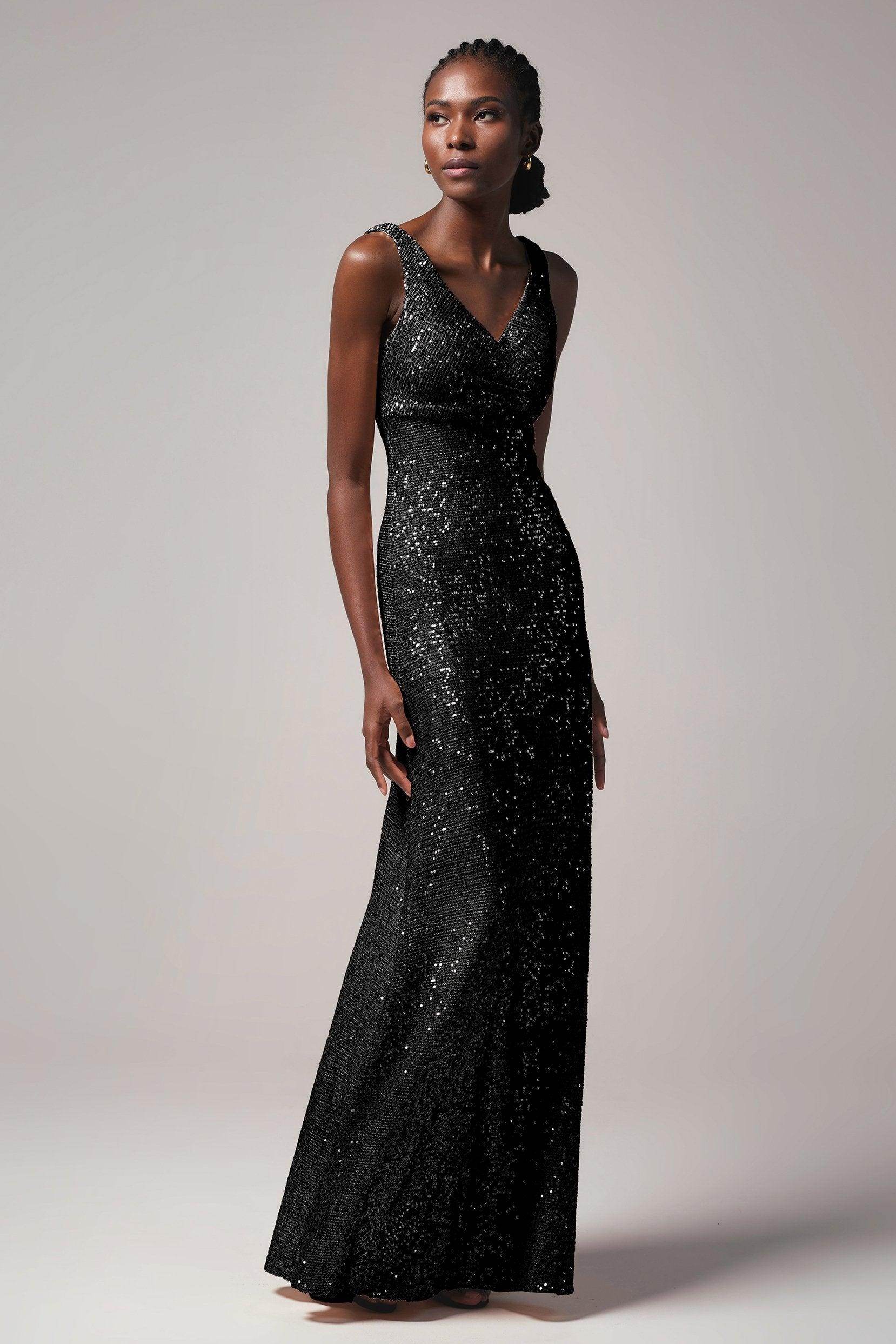 Sheath-Column Floor Length Sequined Dress CB0404 - COCOMELODY