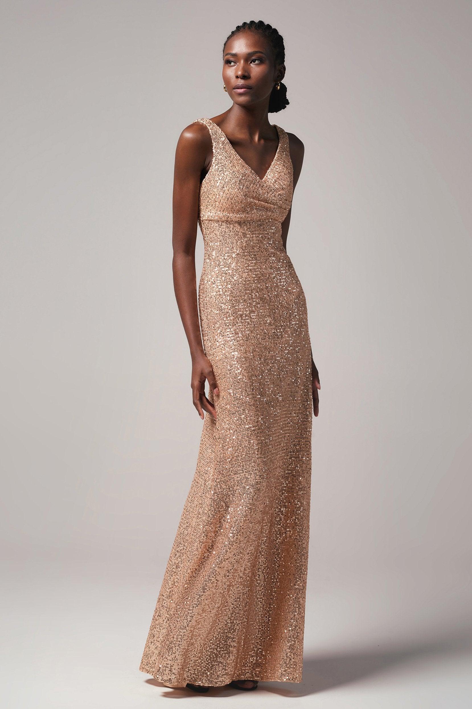 Sheath-Column Floor Length Sequined Dress CB0404 - COCOMELODY