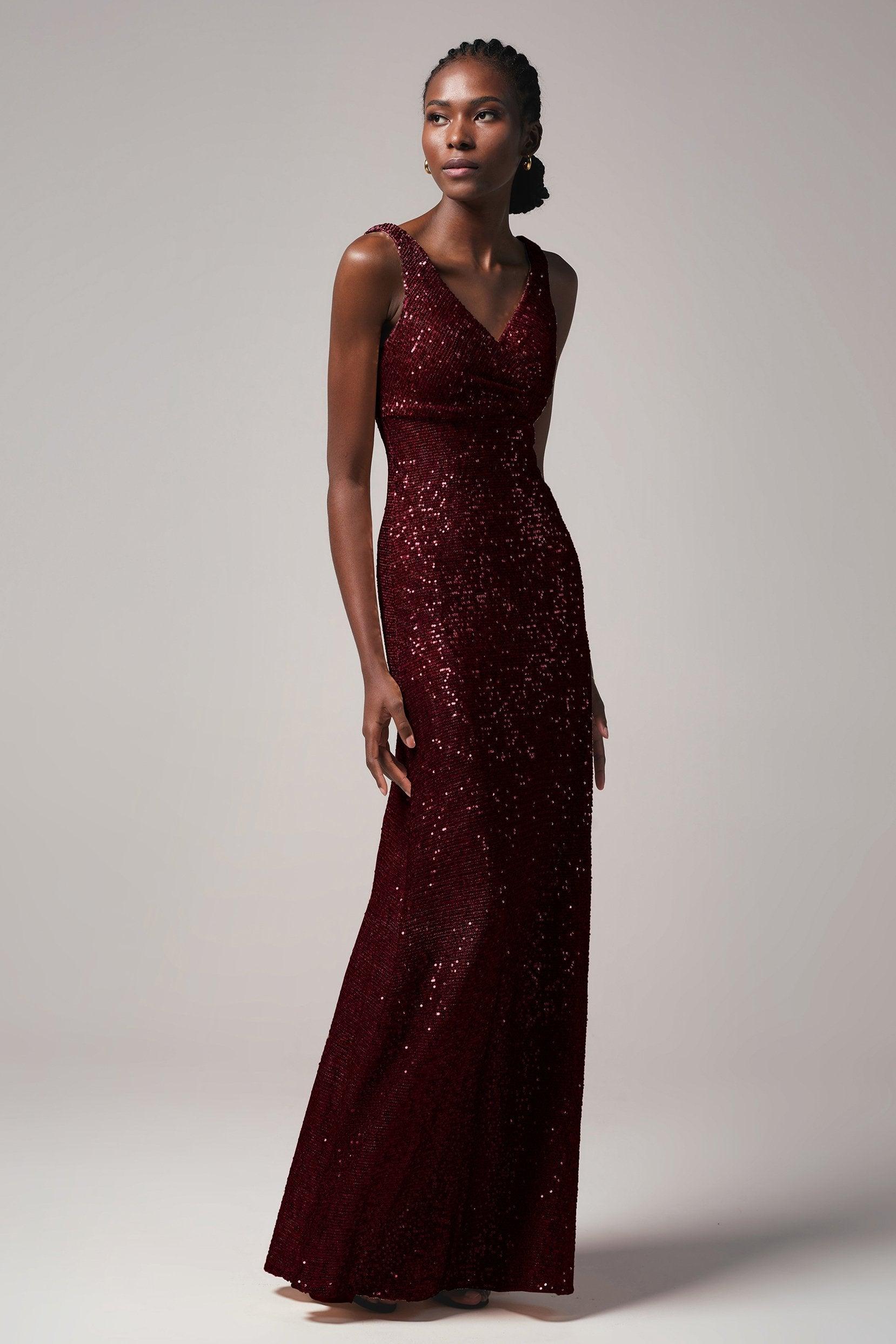 Sheath-Column Floor Length Sequined Dress CB0404 - COCOMELODY