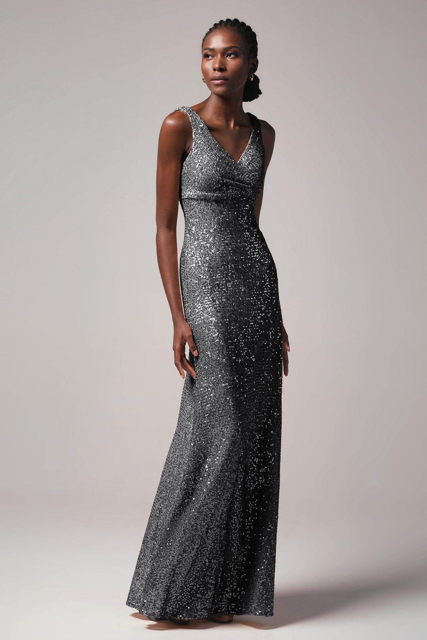 Sheath-Column Floor Length Sequined Dress CB0404 - COCOMELODY