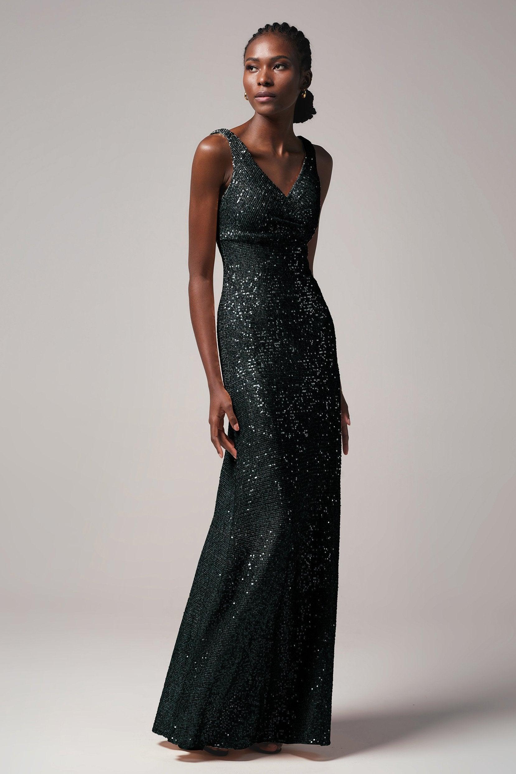 Sheath-Column Floor Length Sequined Dress CB0404 - COCOMELODY