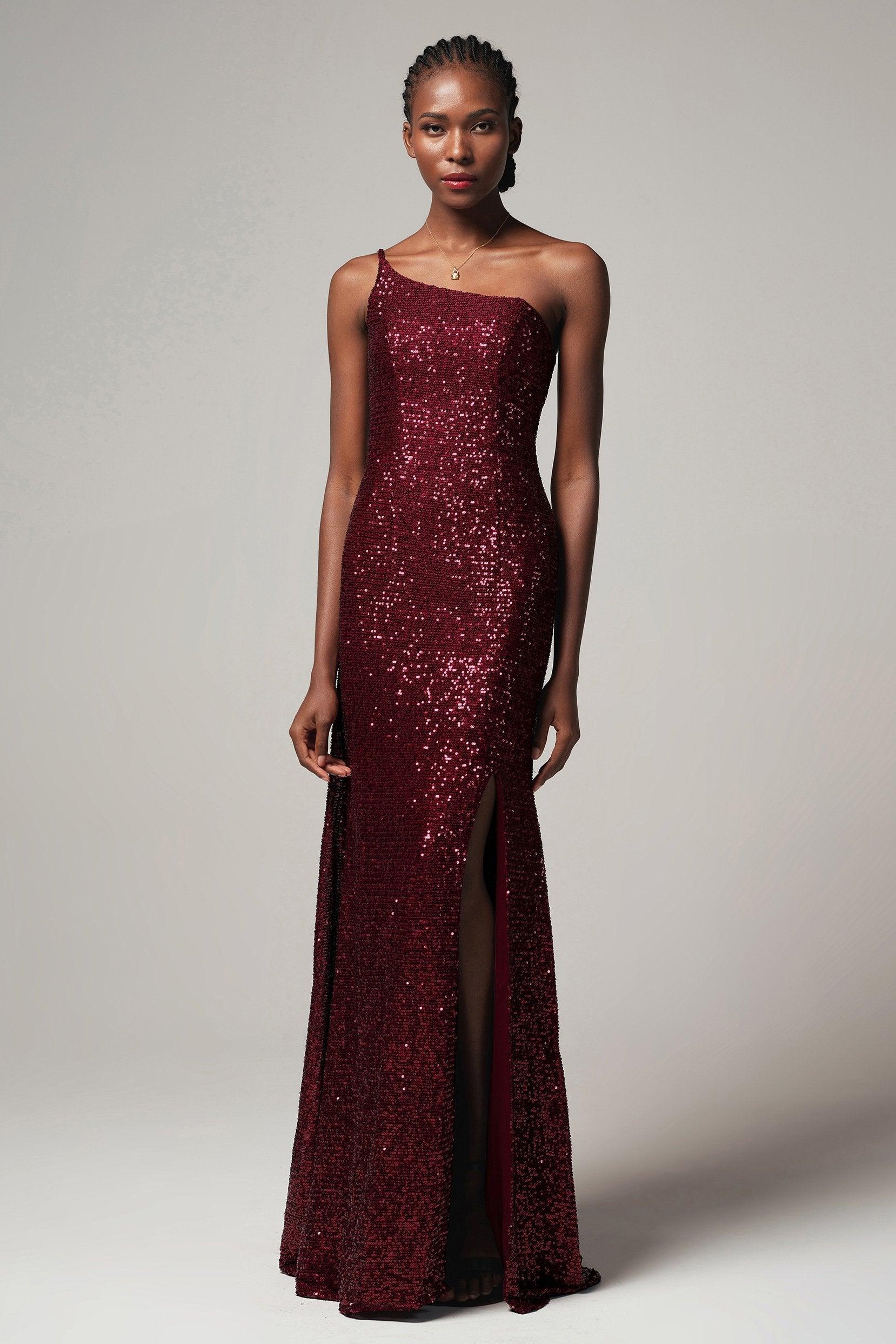 Trumpet-Mermaid Sweep-Brush Train Sequined Dress CB0406 - COCOMELODY