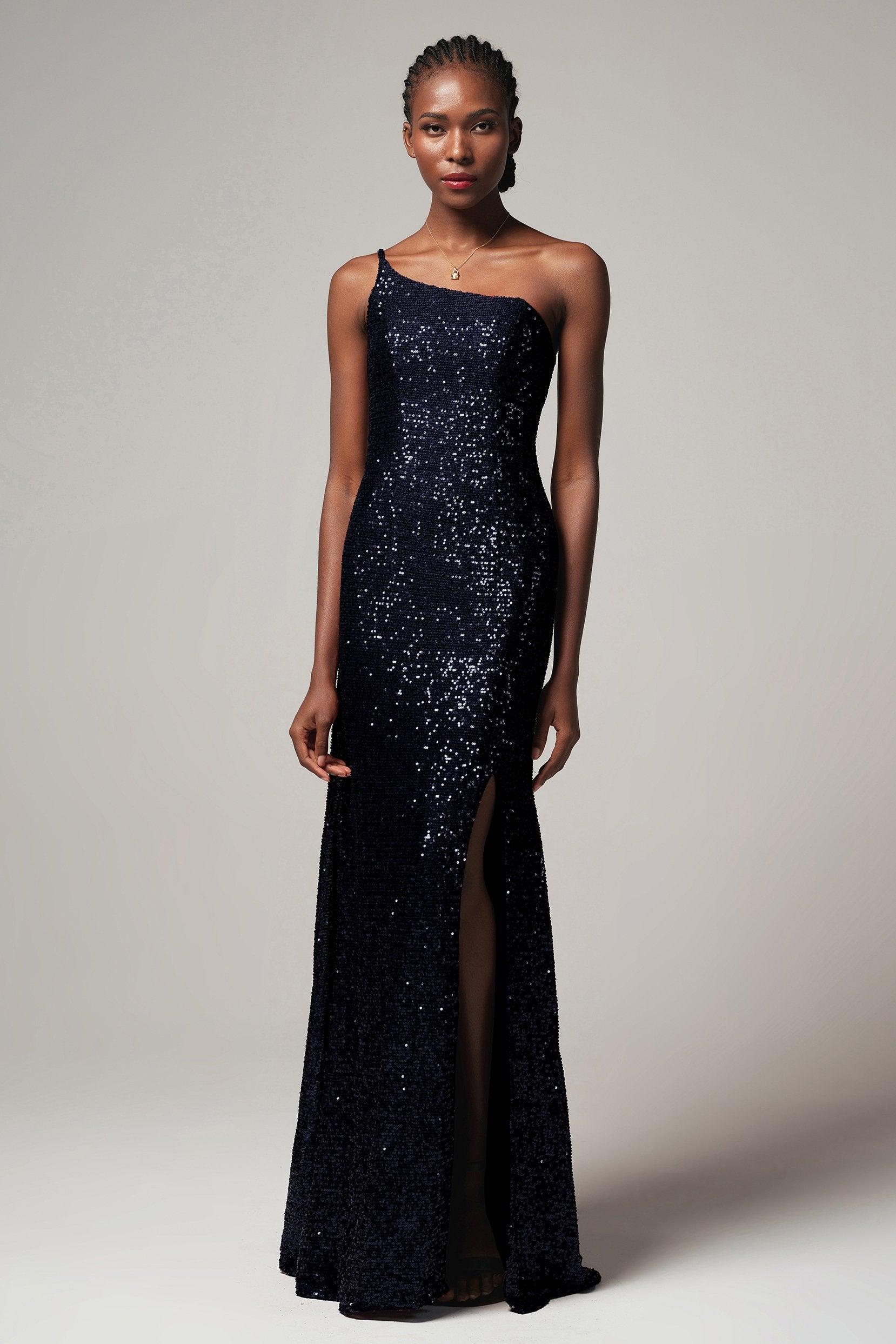 Trumpet-Mermaid Sweep-Brush Train Sequined Dress CB0406 - COCOMELODY
