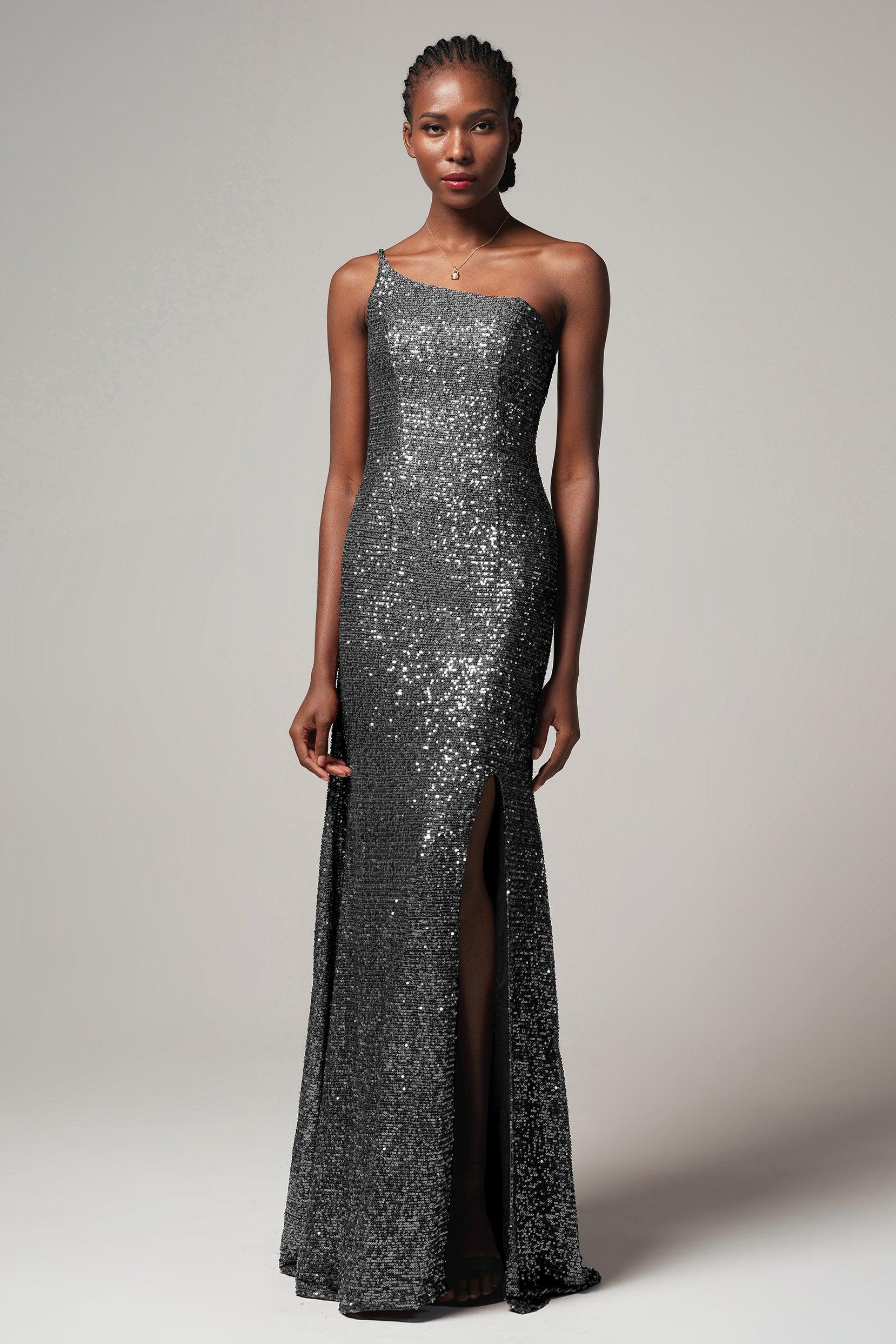 Trumpet-Mermaid Sweep-Brush Train Sequined Dress CB0406 - COCOMELODY
