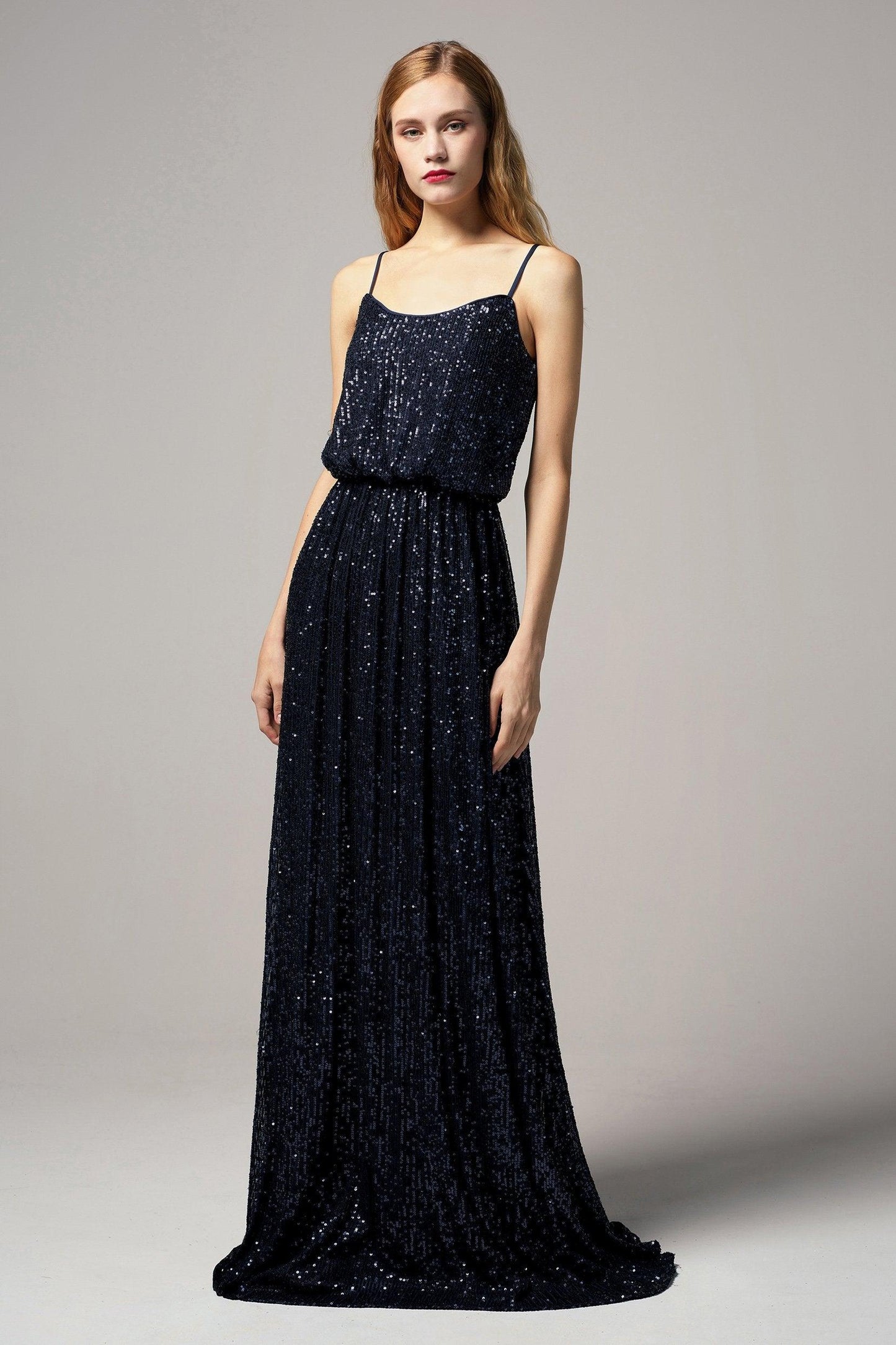 A-Line Floor Length Sequined Dress CB0407 - COCOMELODY