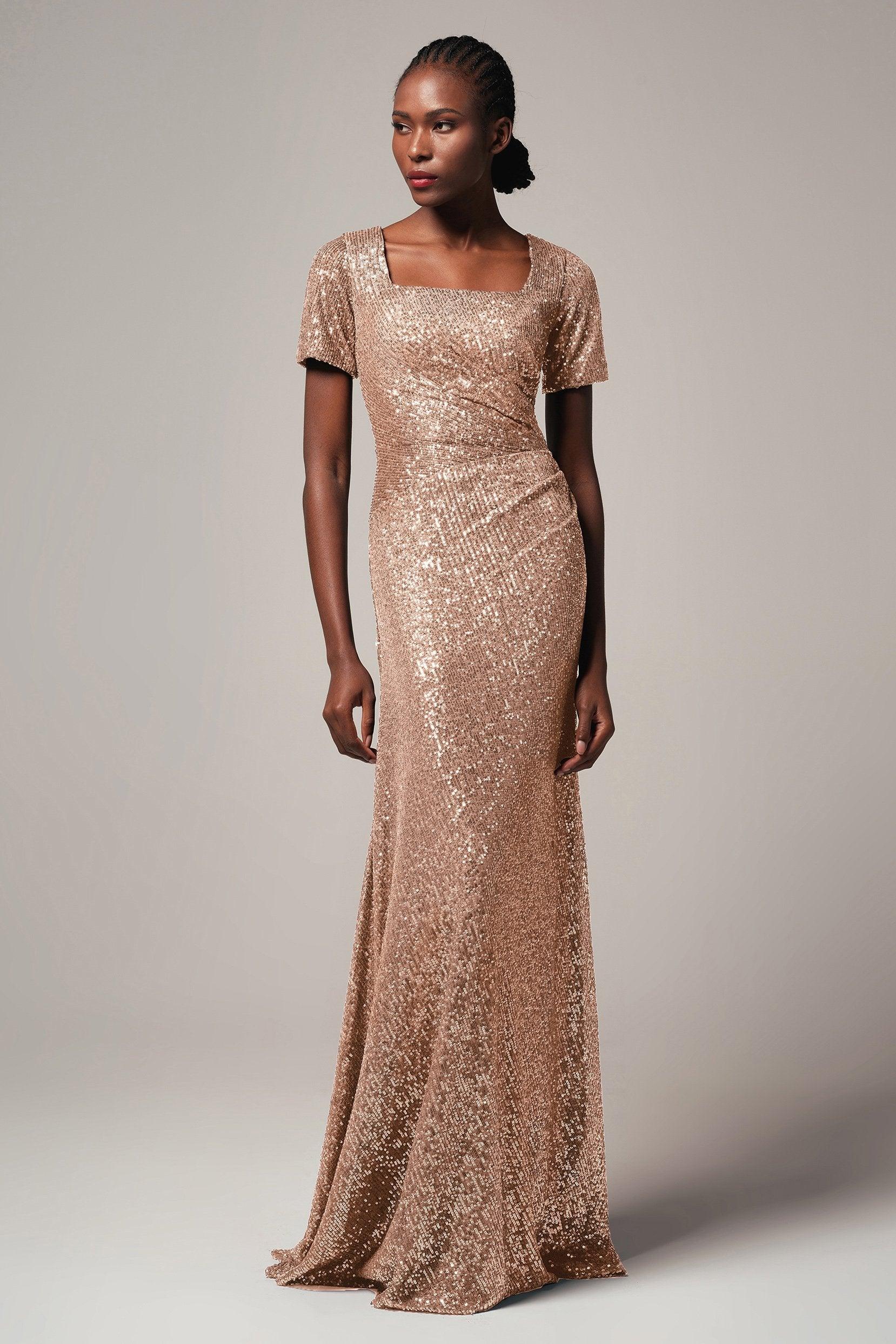 Sheath-Column Floor Length Sequined Dress CB0409 - COCOMELODY
