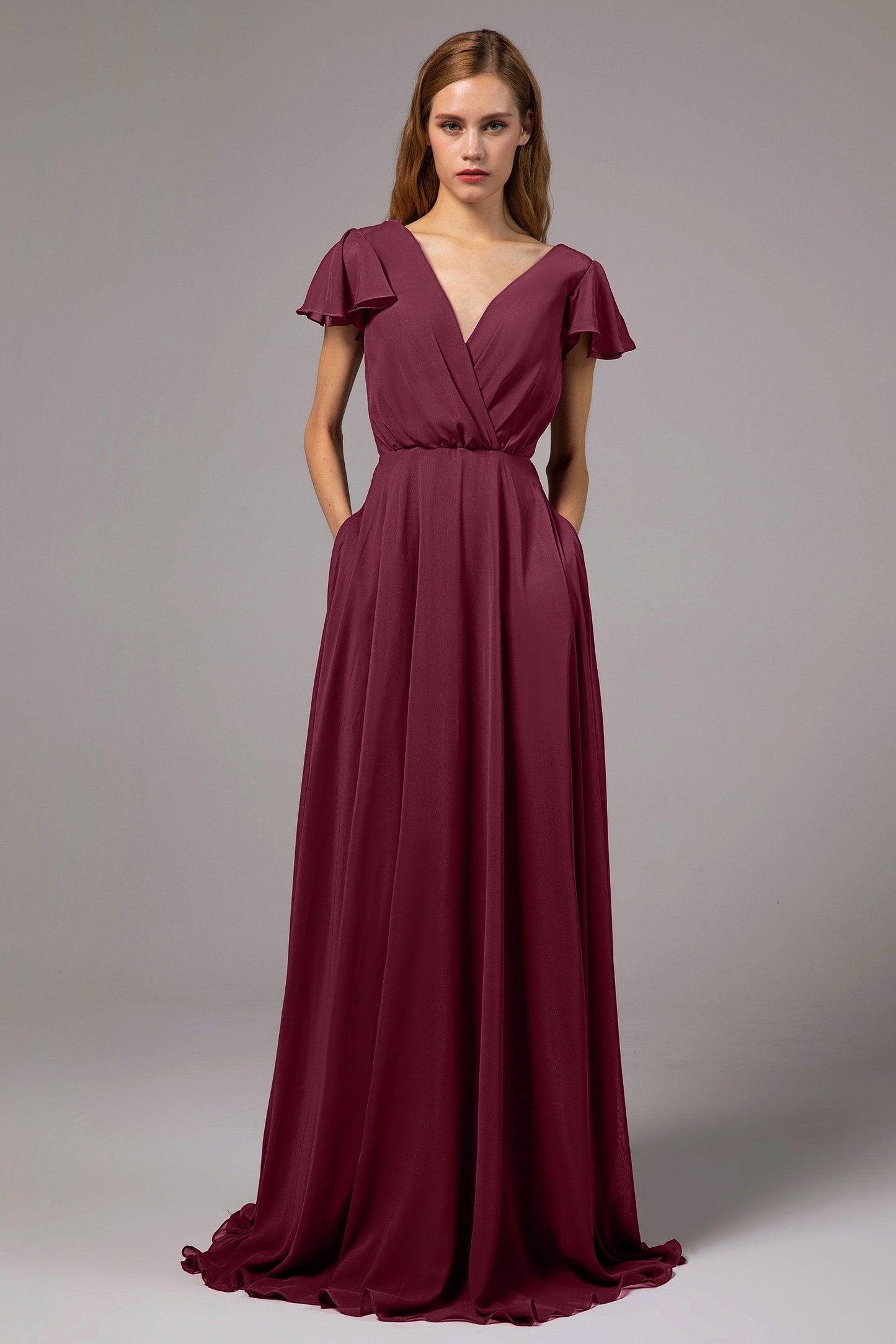 A-Line Floor Length Chiffon Bridesmaid Dress CB0410