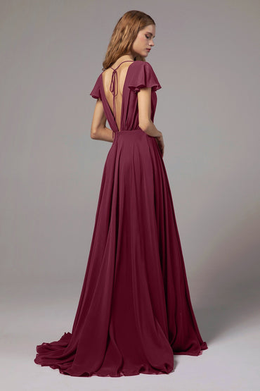 A-Line Floor Length Chiffon Bridesmaid Dress CB0410
