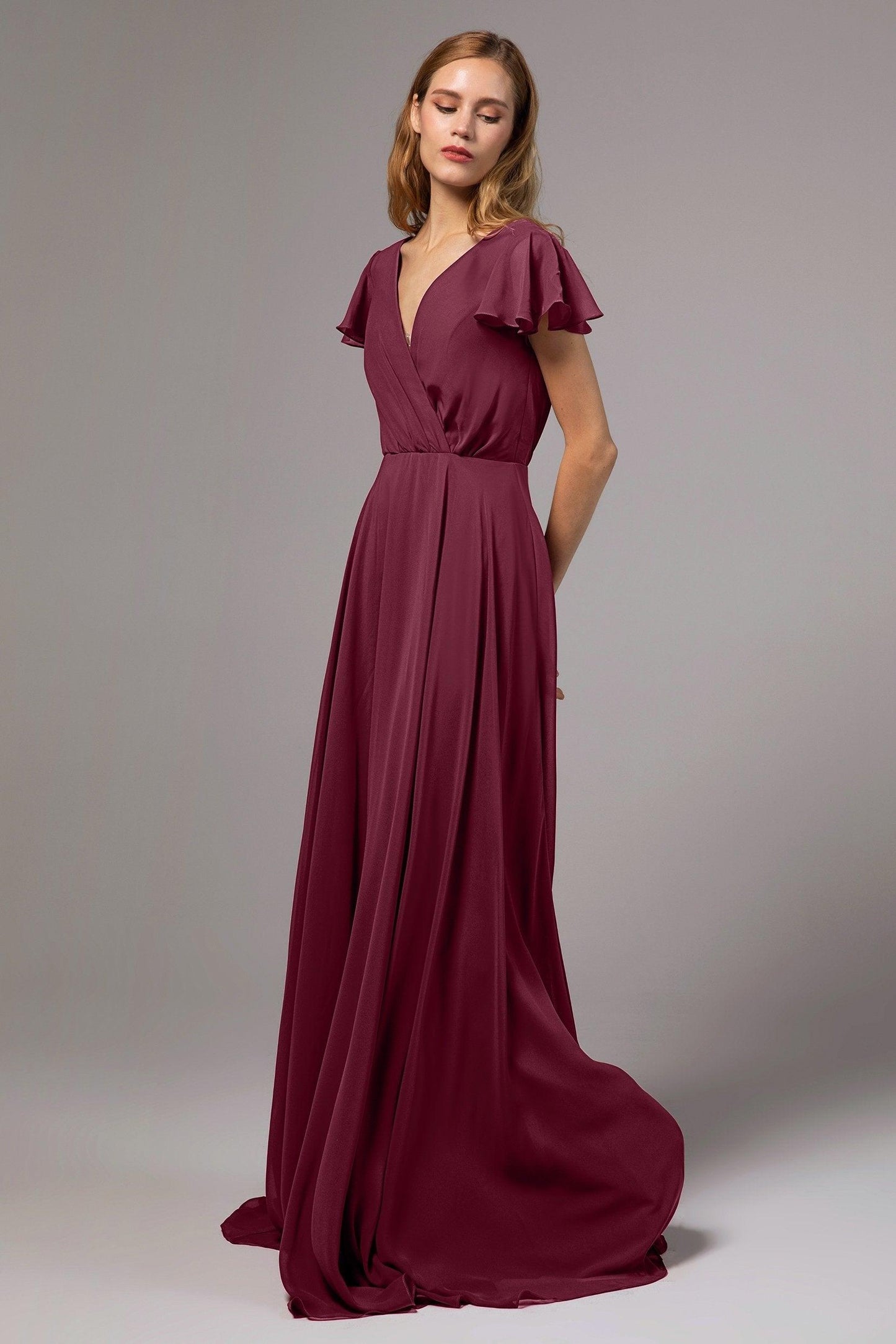 A-Line Floor Length Chiffon Bridesmaid Dress CB0410