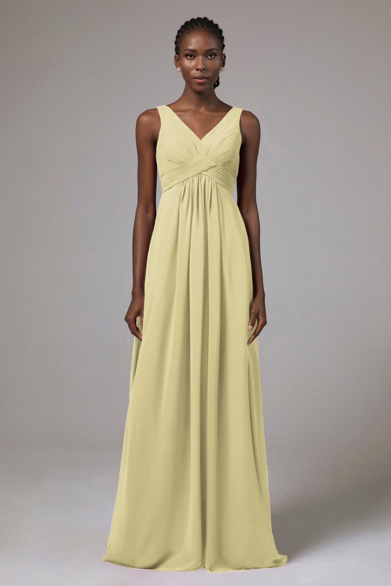 A-Line Floor Length Chiffon Bridesmaid Dress Formal Dresses CB0411 - COCOMELODY