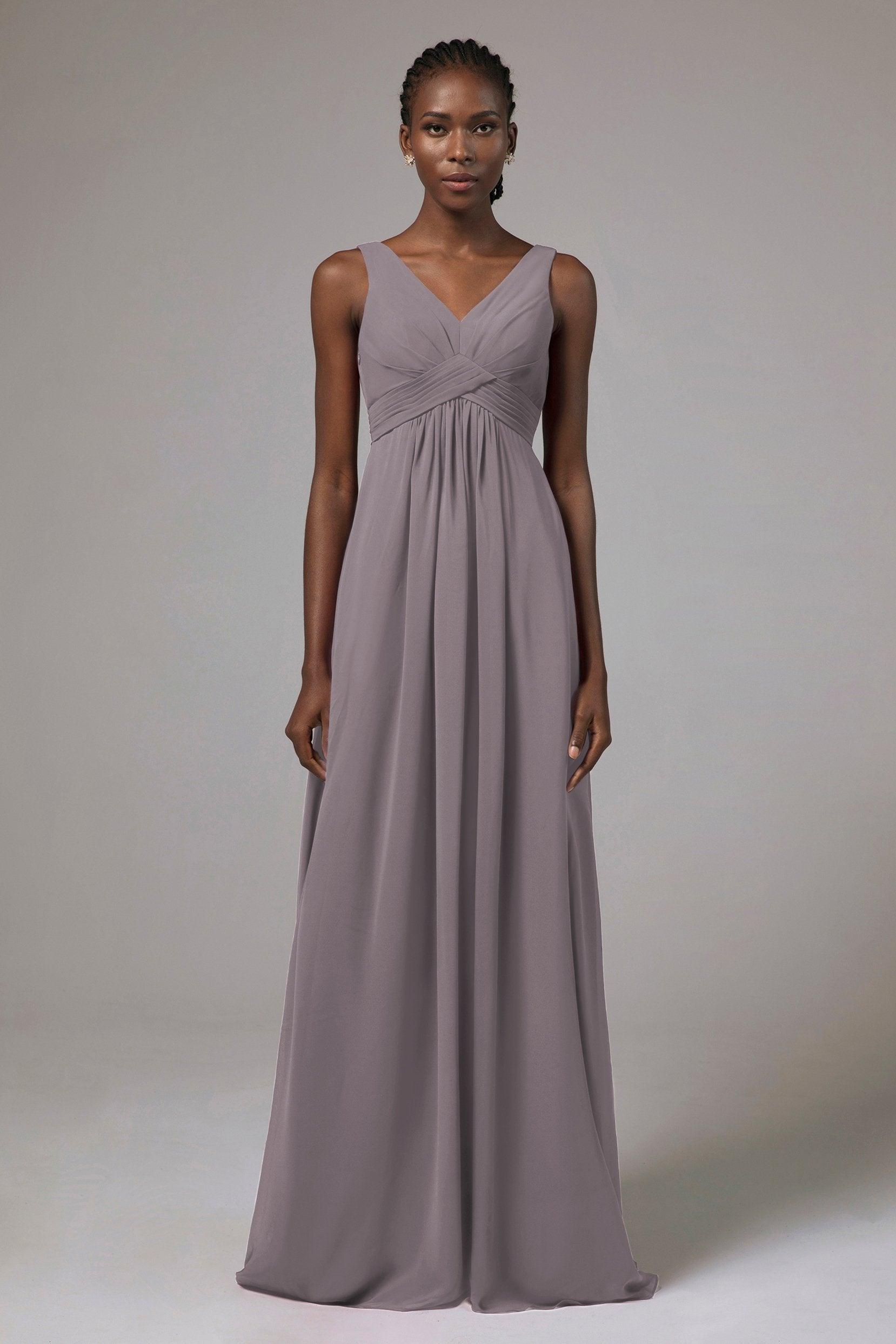 A-Line Floor Length Chiffon Bridesmaid Dress Formal Dresses CB0411 - COCOMELODY