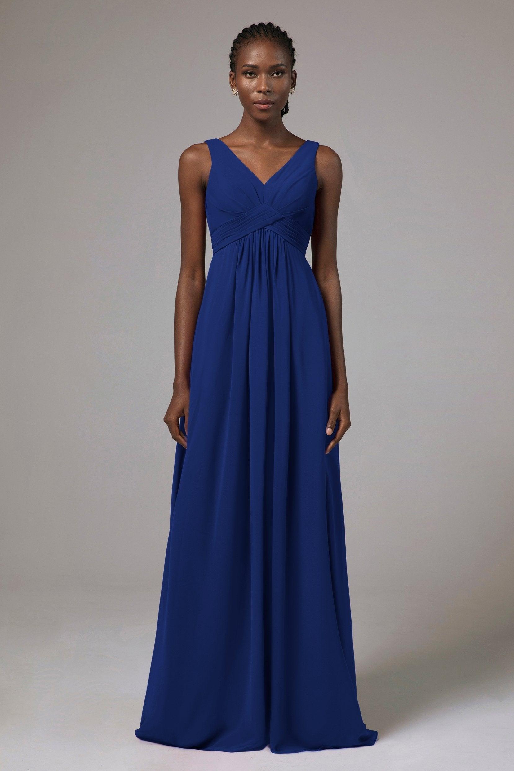 A-Line Floor Length Chiffon Bridesmaid Dress Formal Dresses CB0411 - COCOMELODY