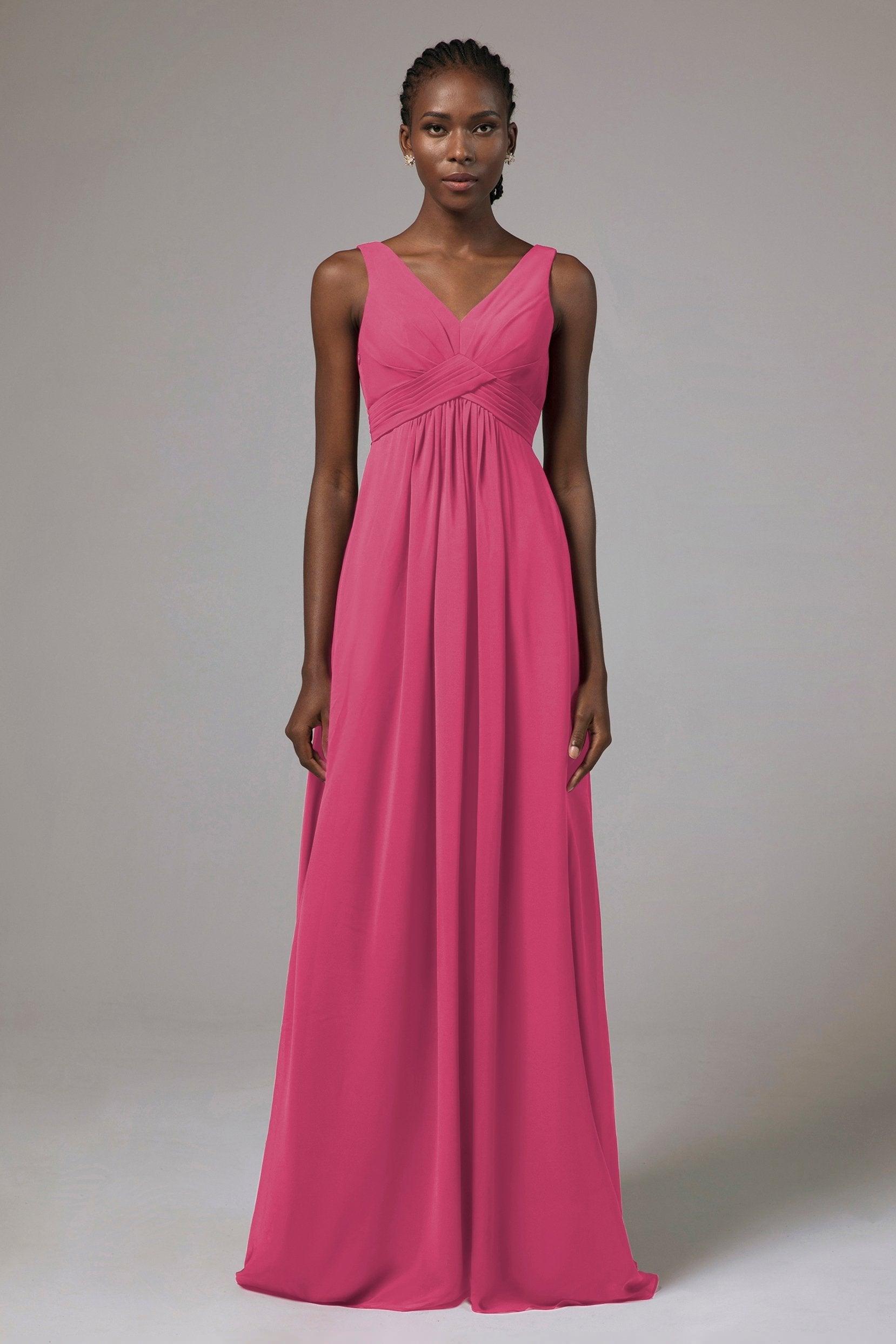 A-Line Floor Length Chiffon Bridesmaid Dress Formal Dresses CB0411 - COCOMELODY