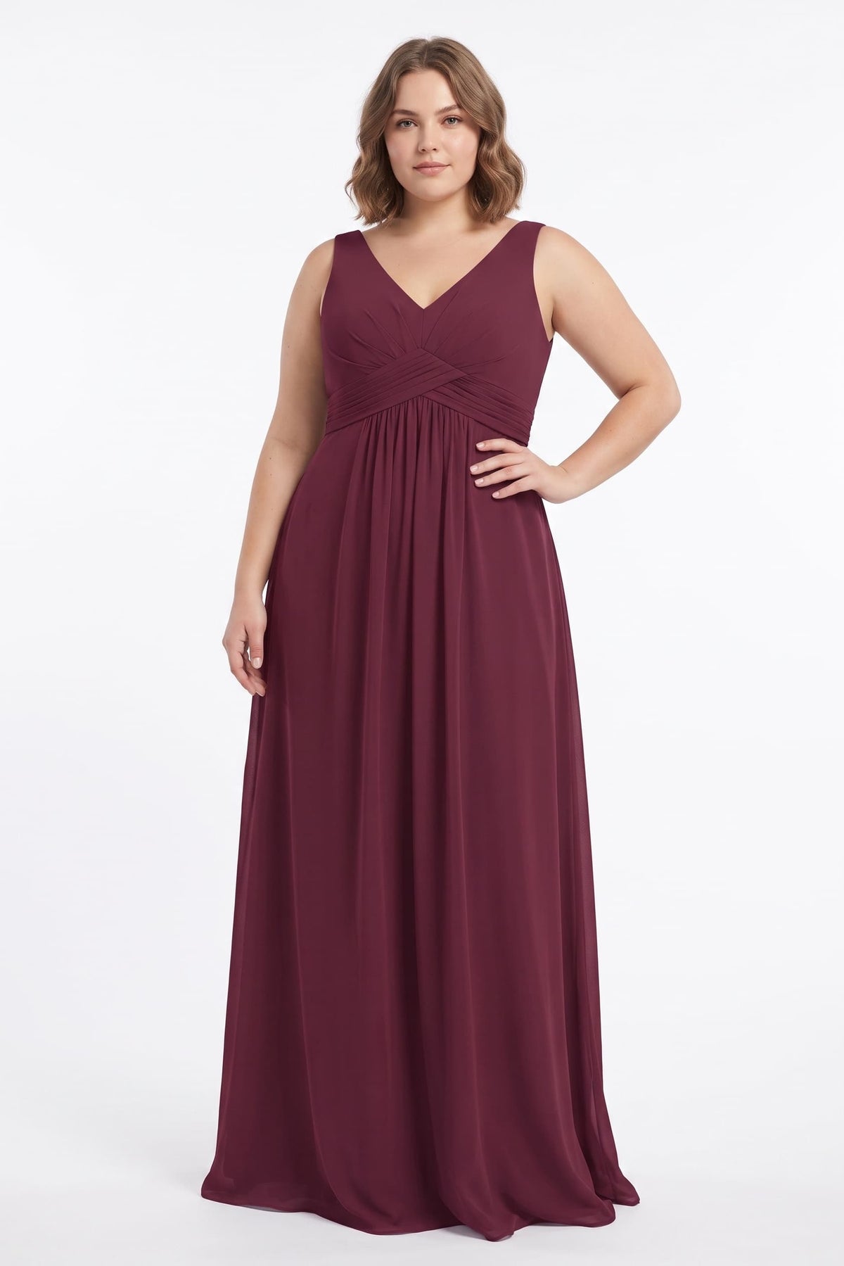 A-Line Floor Length Chiffon Bridesmaid Dress Formal Dresses CB0411 - Mauve - COCOMELODY