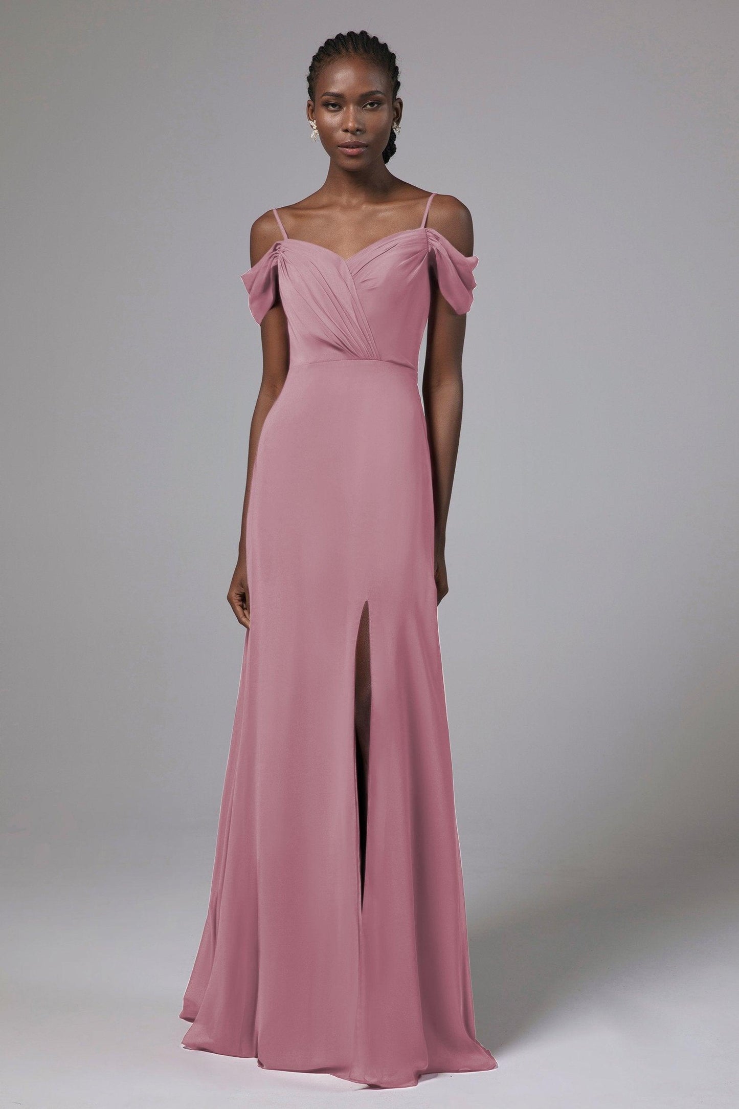 A-Line Floor Length Chiffon Bridesmaid Dress Formal Dresses CB0412 - COCOMELODY
