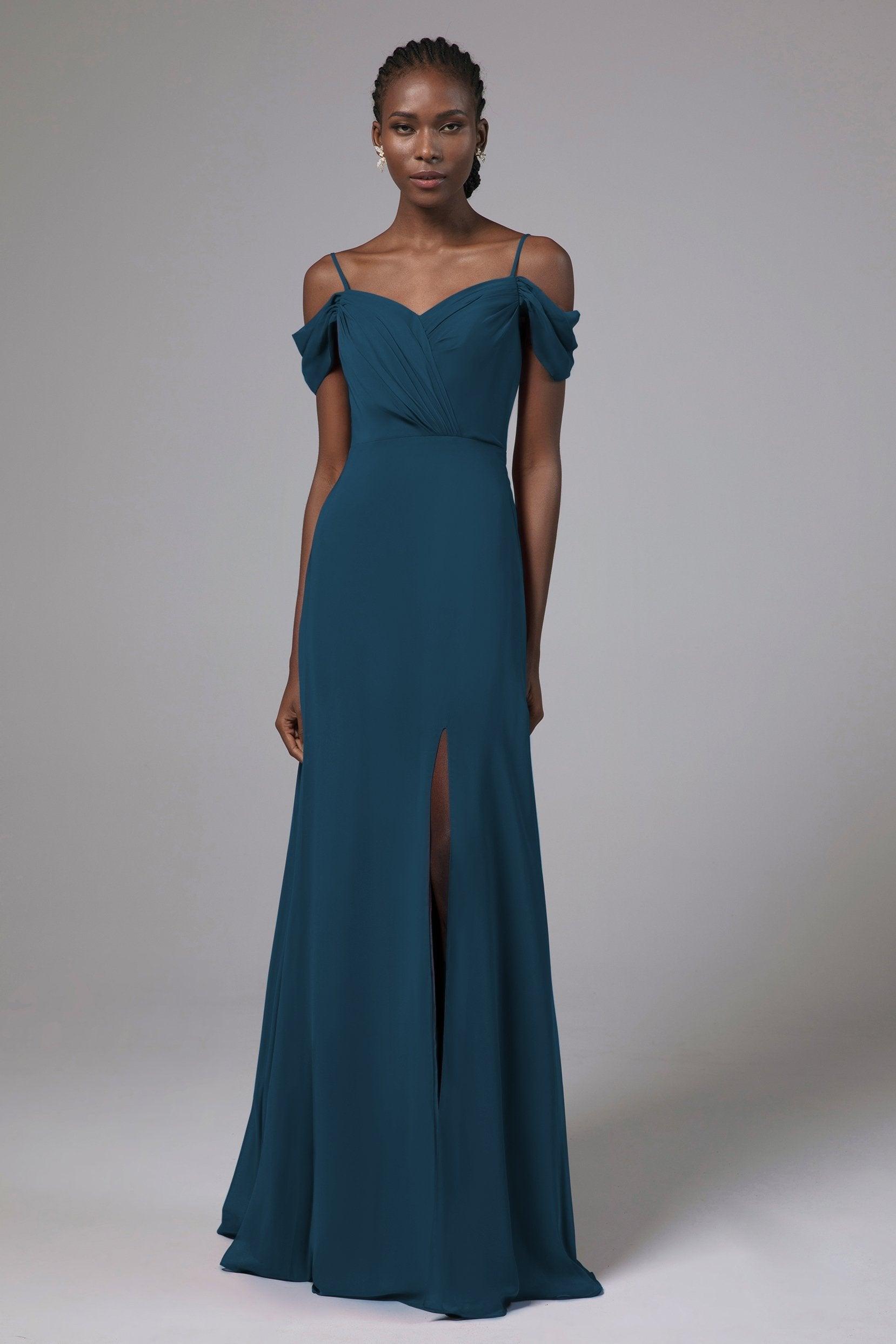 A-Line Floor Length Chiffon Bridesmaid Dress Formal Dresses CB0412 - COCOMELODY