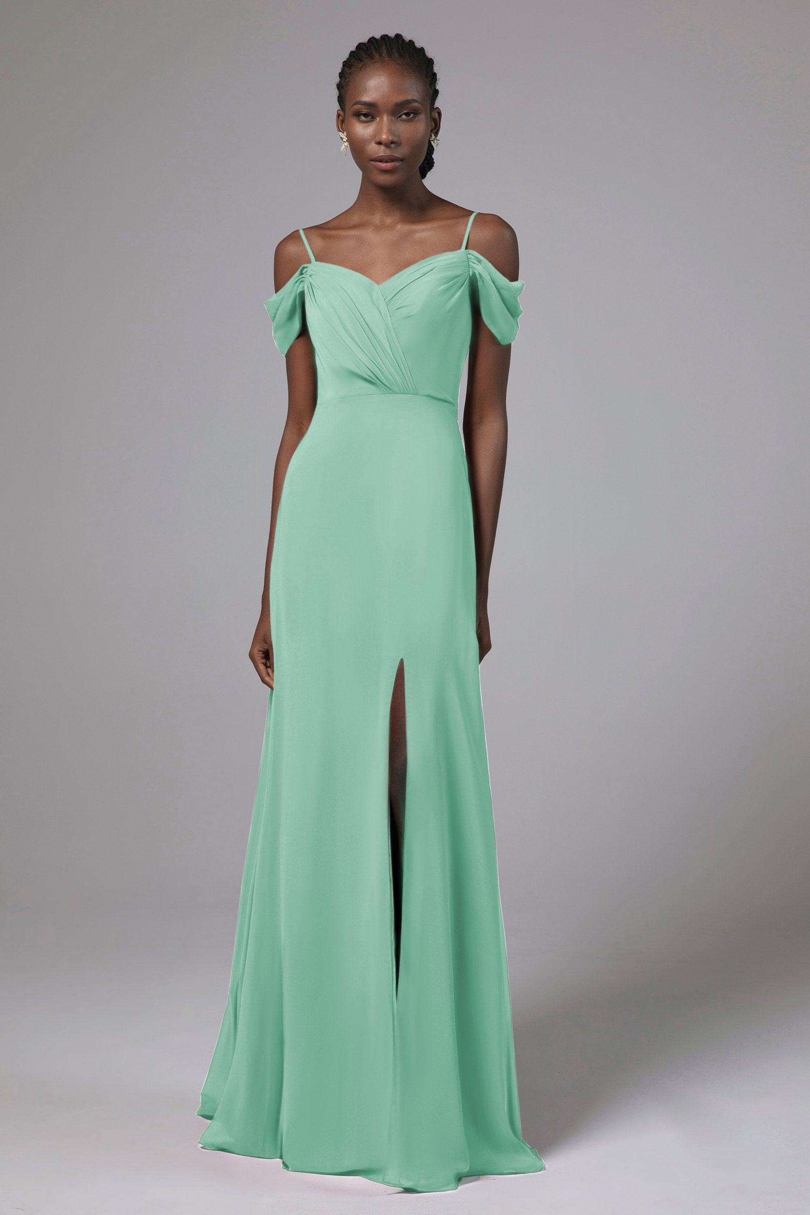 A-Line Floor Length Chiffon Bridesmaid Dress Formal Dresses CB0412 - COCOMELODY