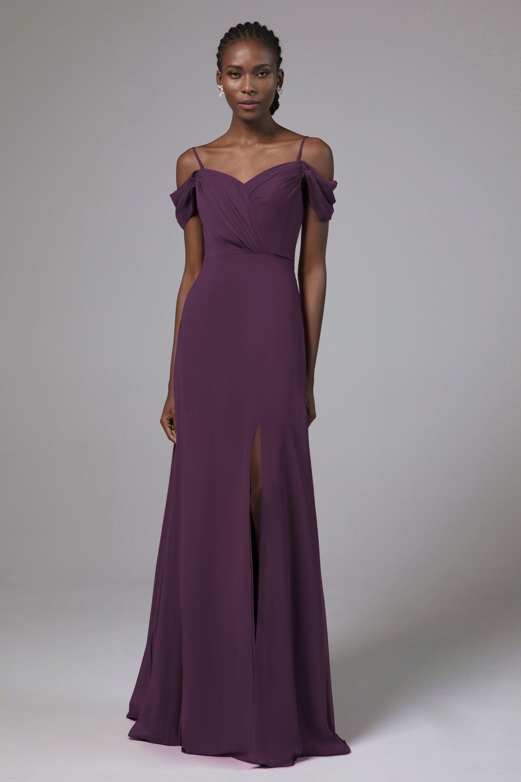 A-Line Floor Length Chiffon Bridesmaid Dress Formal Dresses CB0412 - COCOMELODY