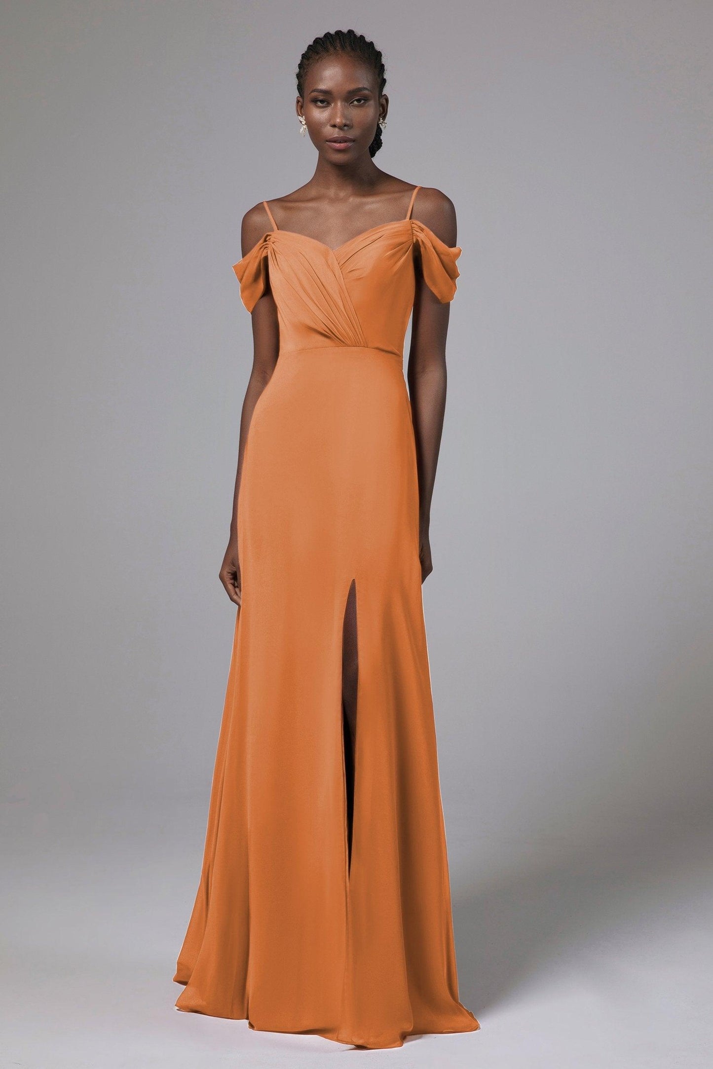 A-Line Floor Length Chiffon Bridesmaid Dress Formal Dresses CB0412 - COCOMELODY
