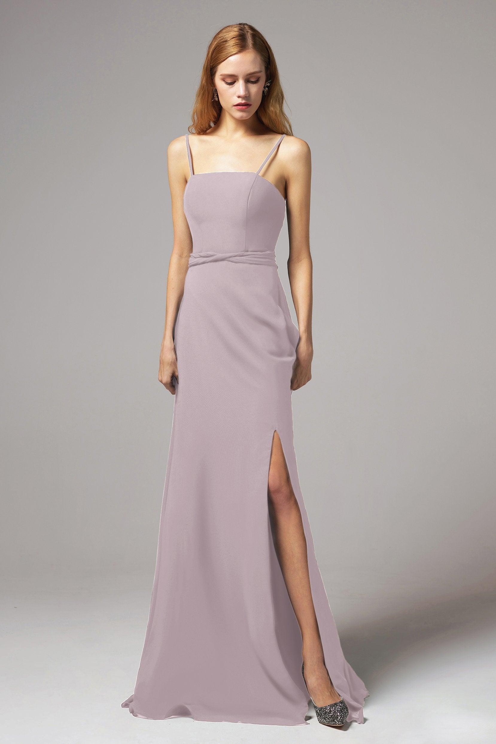 A-Line Floor Length Chiffon Bridesmaid Dress CB0414 - COCOMELODY