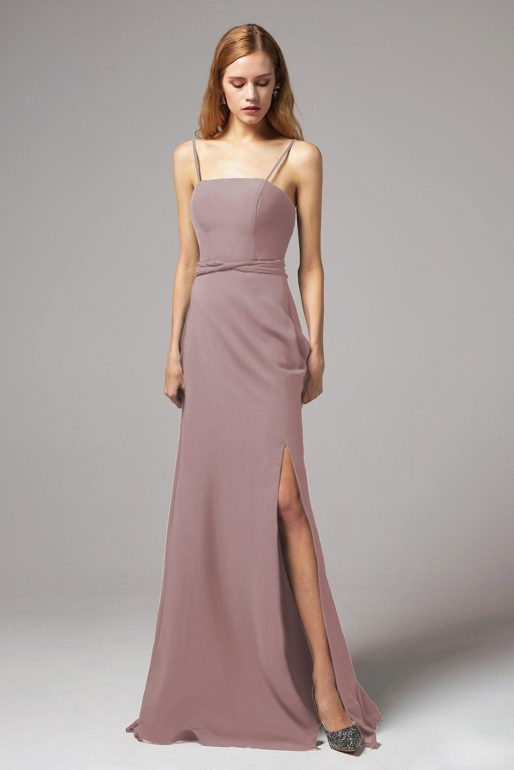 A-Line Floor Length Chiffon Bridesmaid Dress CB0414 - COCOMELODY