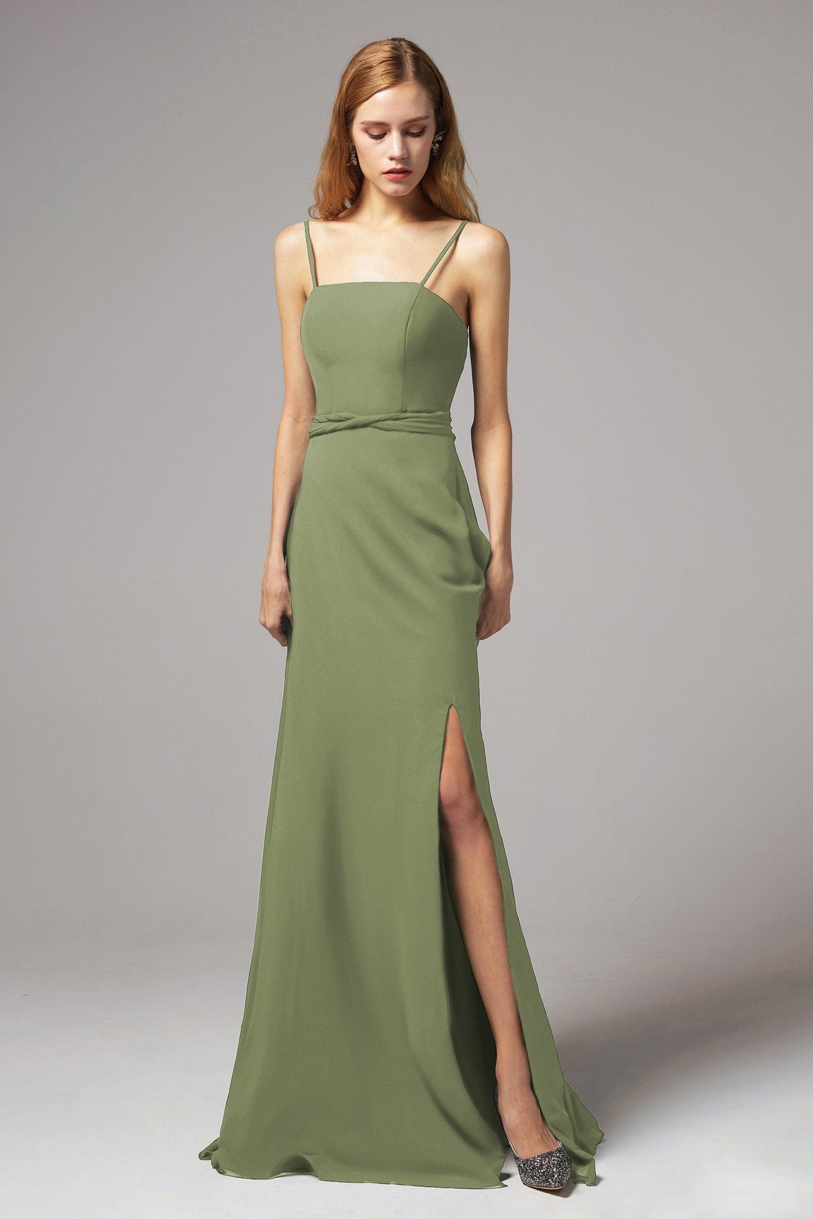 A-Line Floor Length Chiffon Bridesmaid Dress CB0414 - COCOMELODY