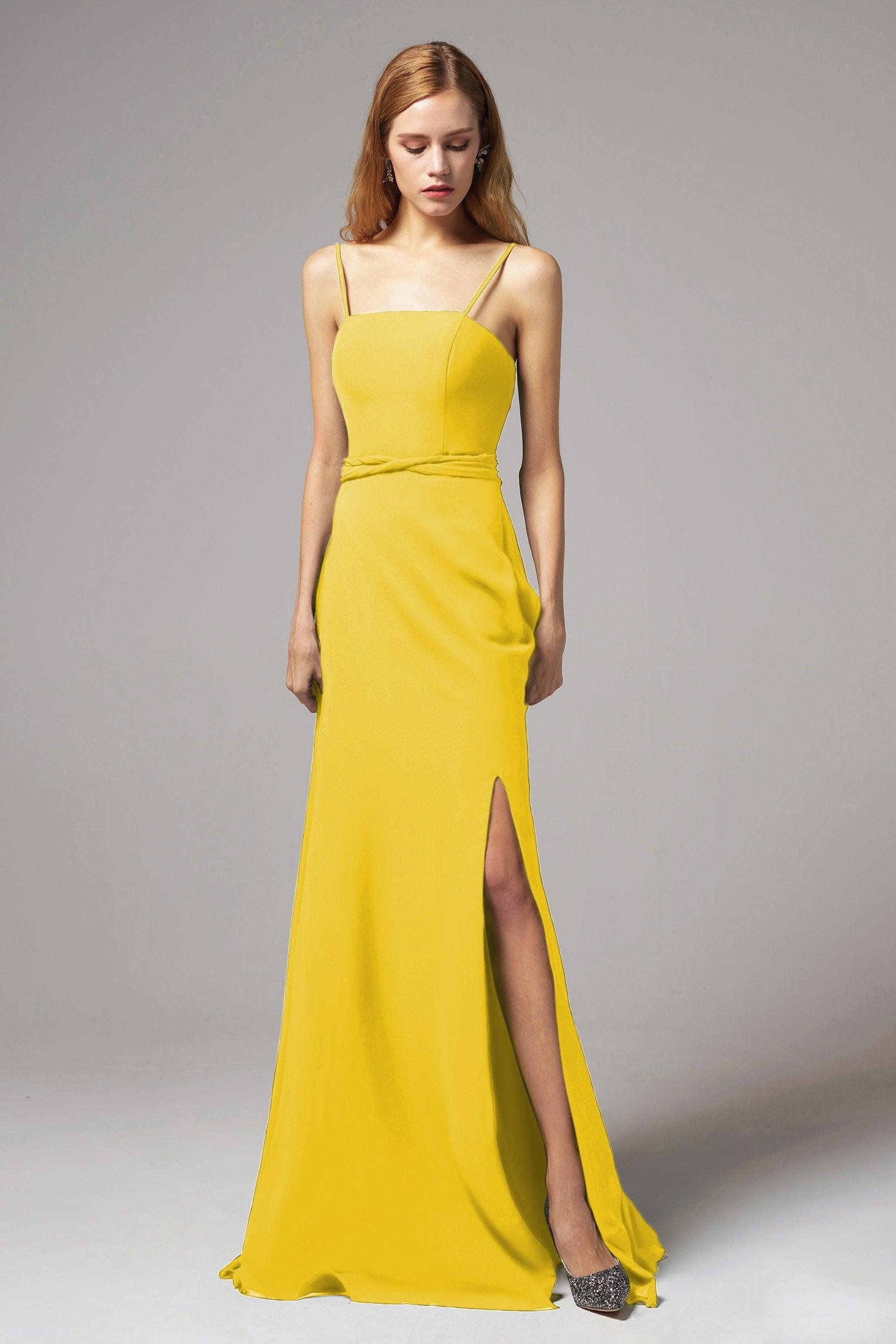 A-Line Floor Length Chiffon Bridesmaid Dress CB0414 - COCOMELODY