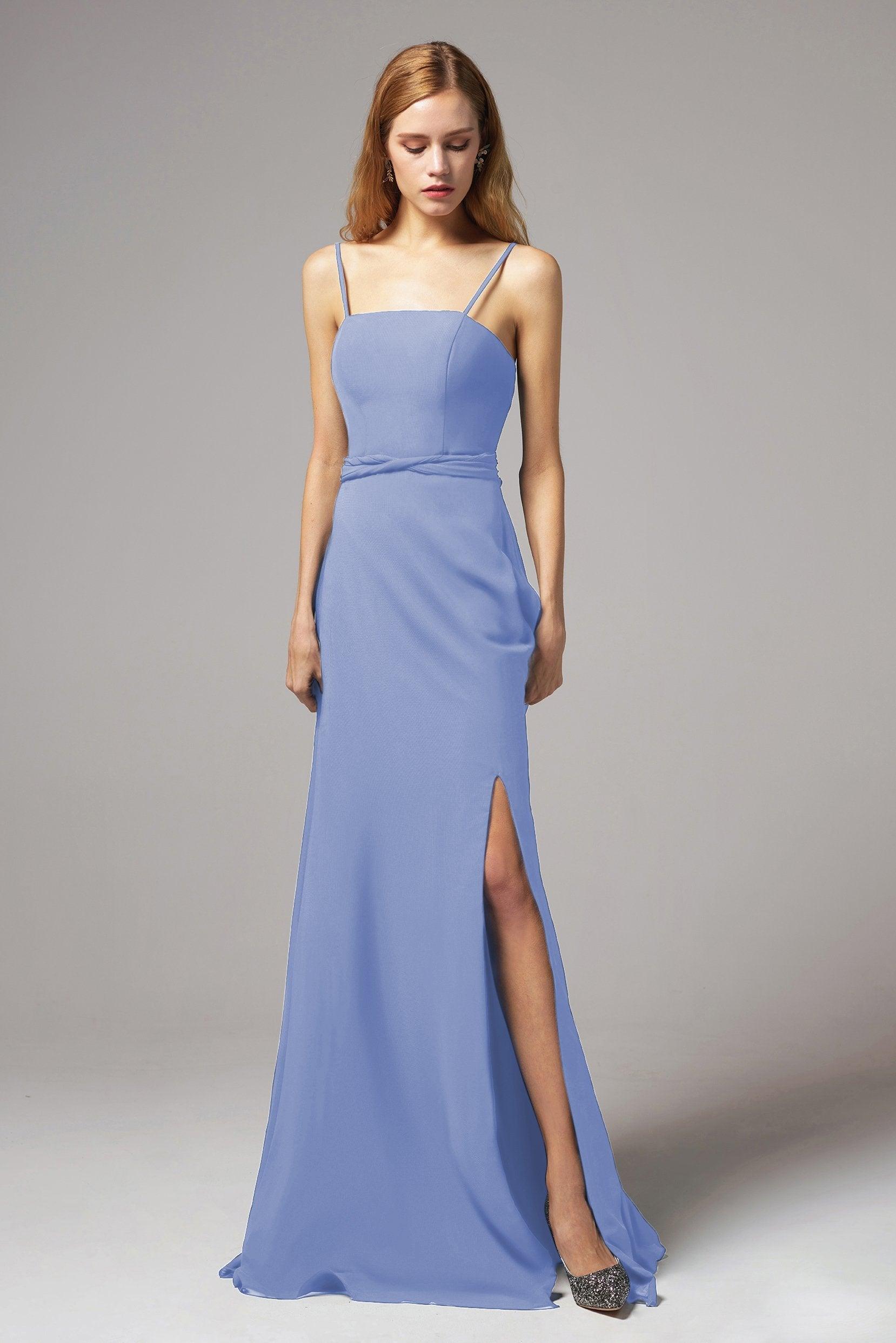 A-Line Floor Length Chiffon Bridesmaid Dress CB0414 - COCOMELODY